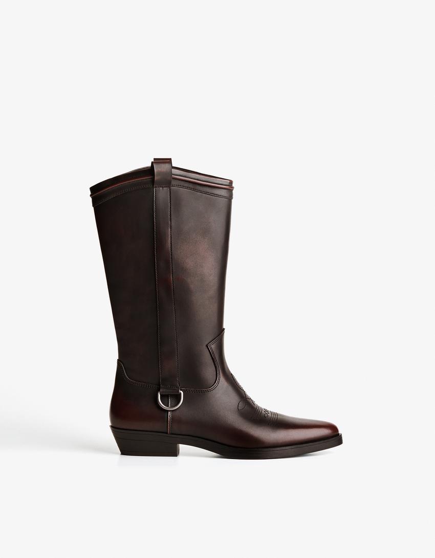 Flat cowboy boots-Multicolored-0
