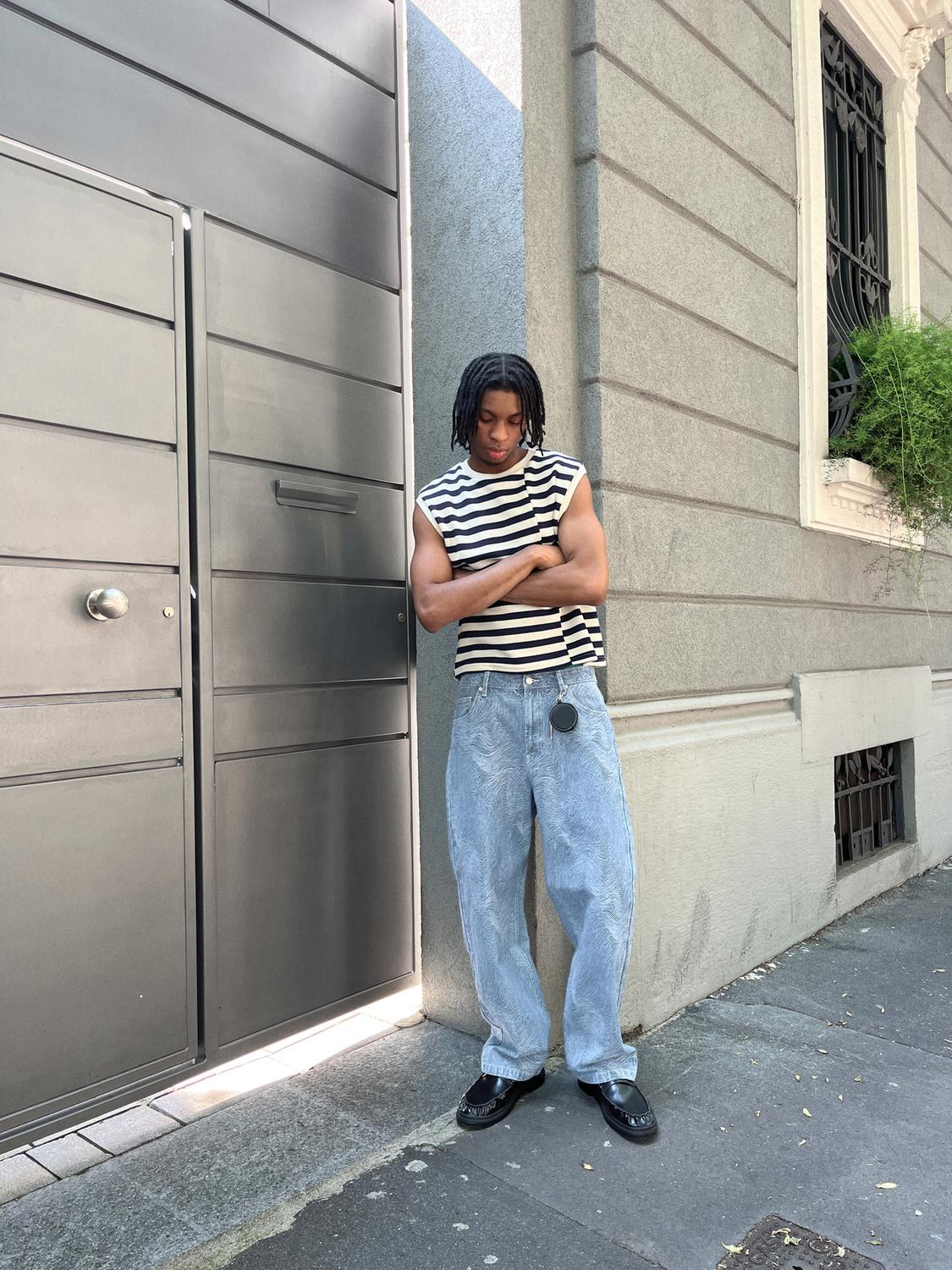 Baggy printed jeans