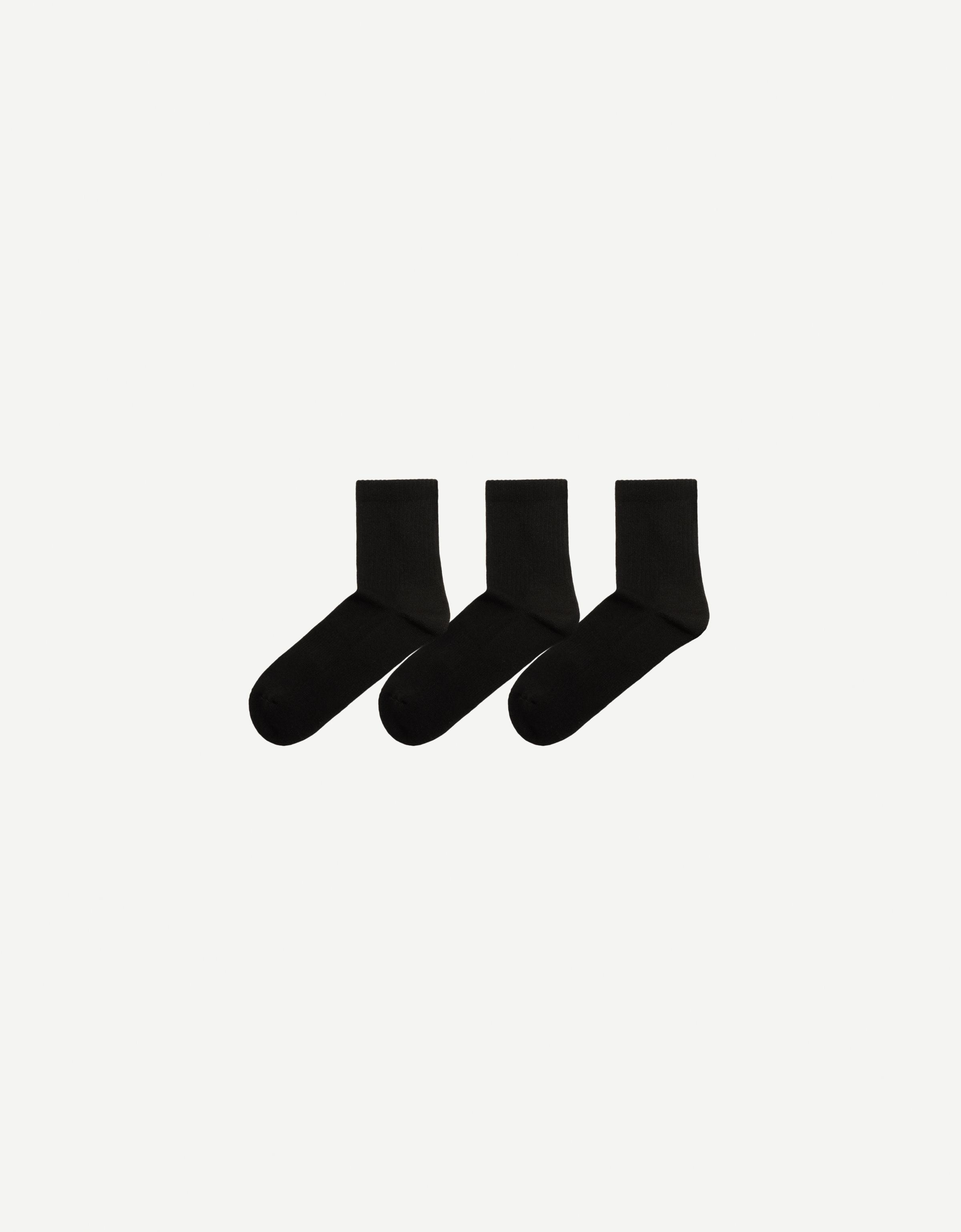 Bershka 3er-Pack Sportsocken Herren L Schwarz