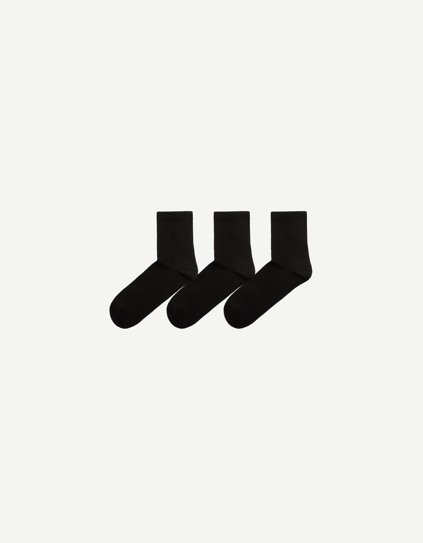 Bershka komplet 3 par skarpetek sportowych czarny