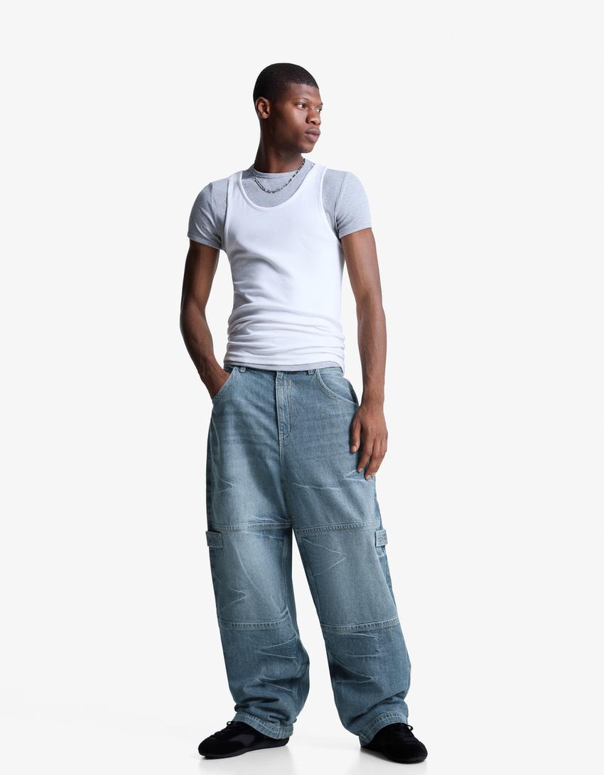 Blugi Von Dutch broderie-Albastru deschis-0