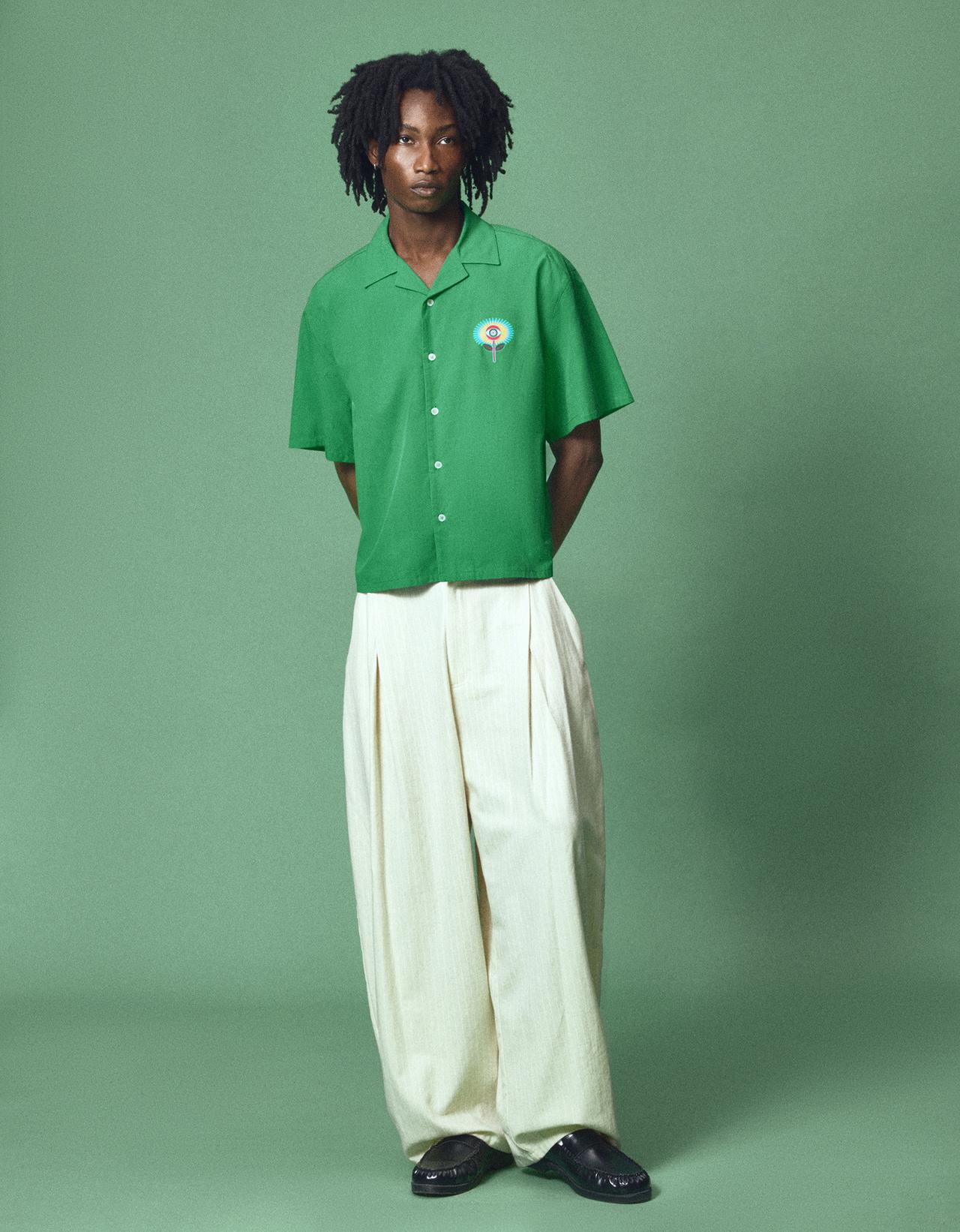 Short sleeve print shirt JUN IONEDA — Green