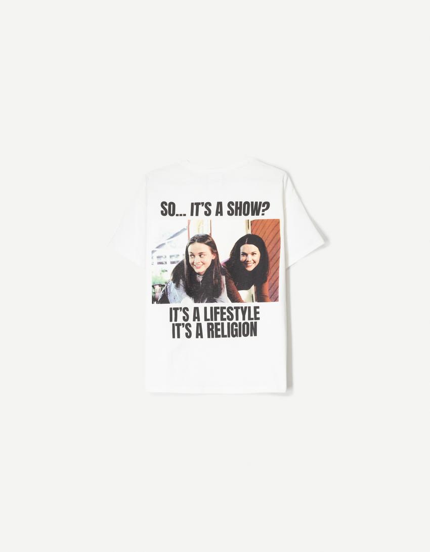 Gilmore Girls print short sleeve T-shirt-White-4