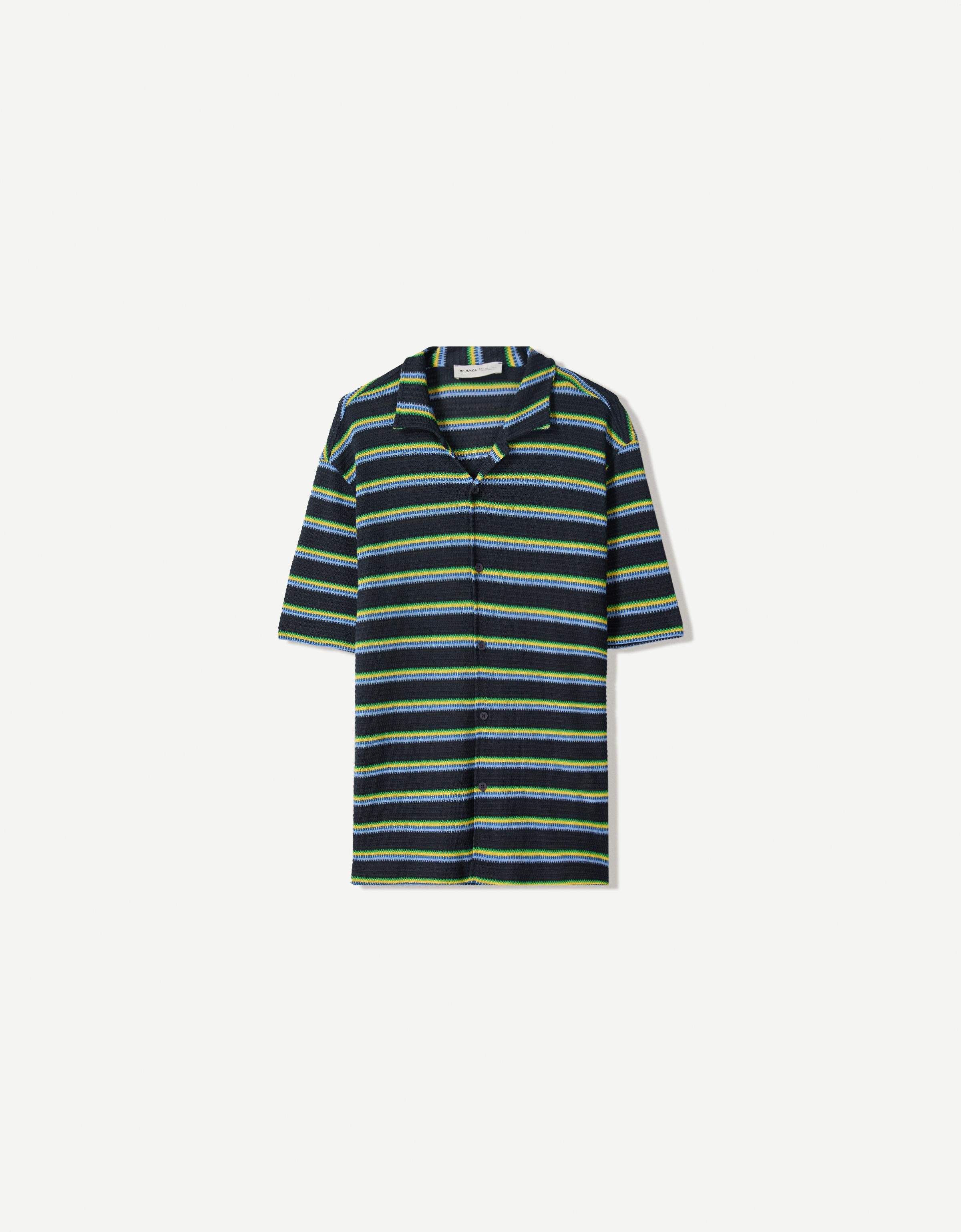 Striped short sleeve shirt - New - Men | Bershka