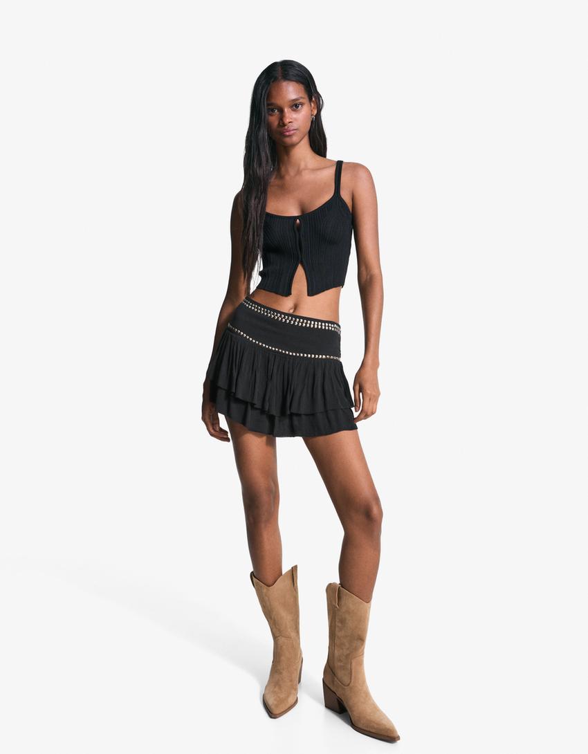 Strappy cut-out top-Black-1