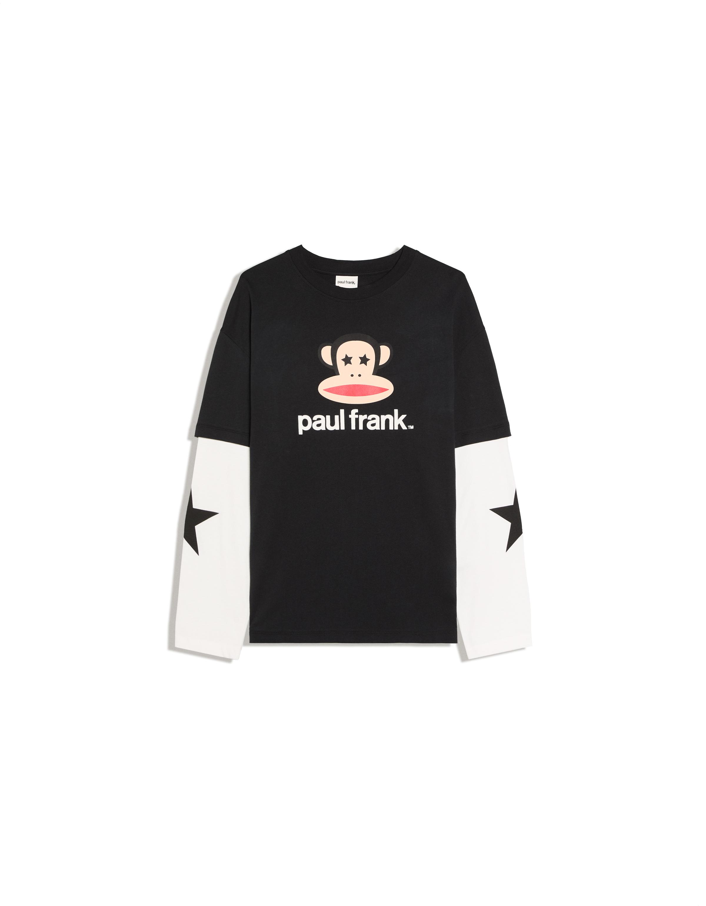 PAUL FRANK double-sleeve print T-shirt — Black