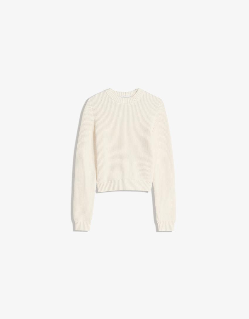 Sweater decote redondo-Cru