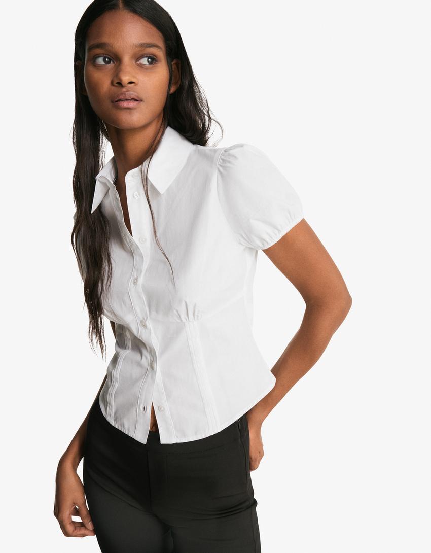 Camisa màniga curta-Blanc