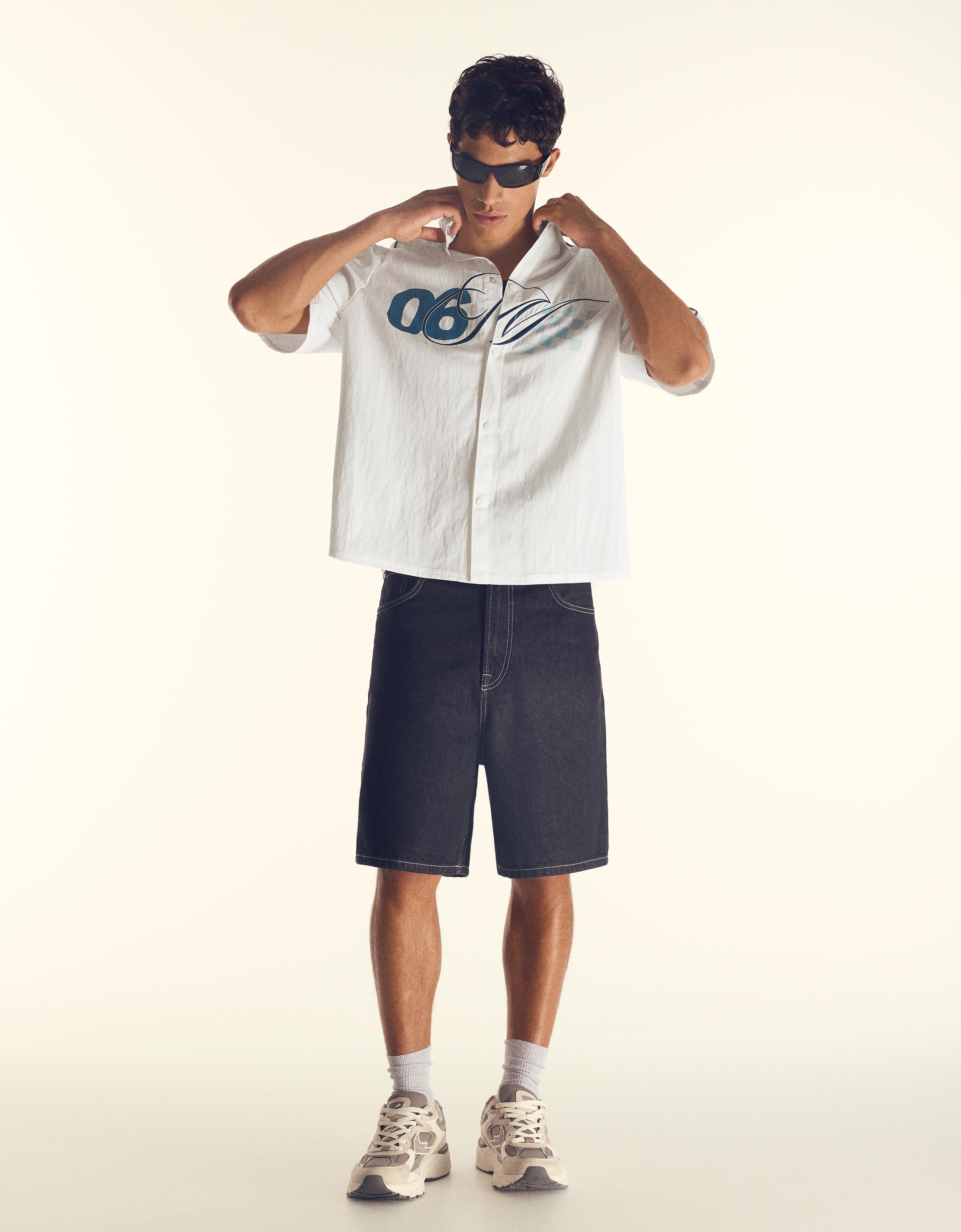 Short sleeve racing shirt — White
