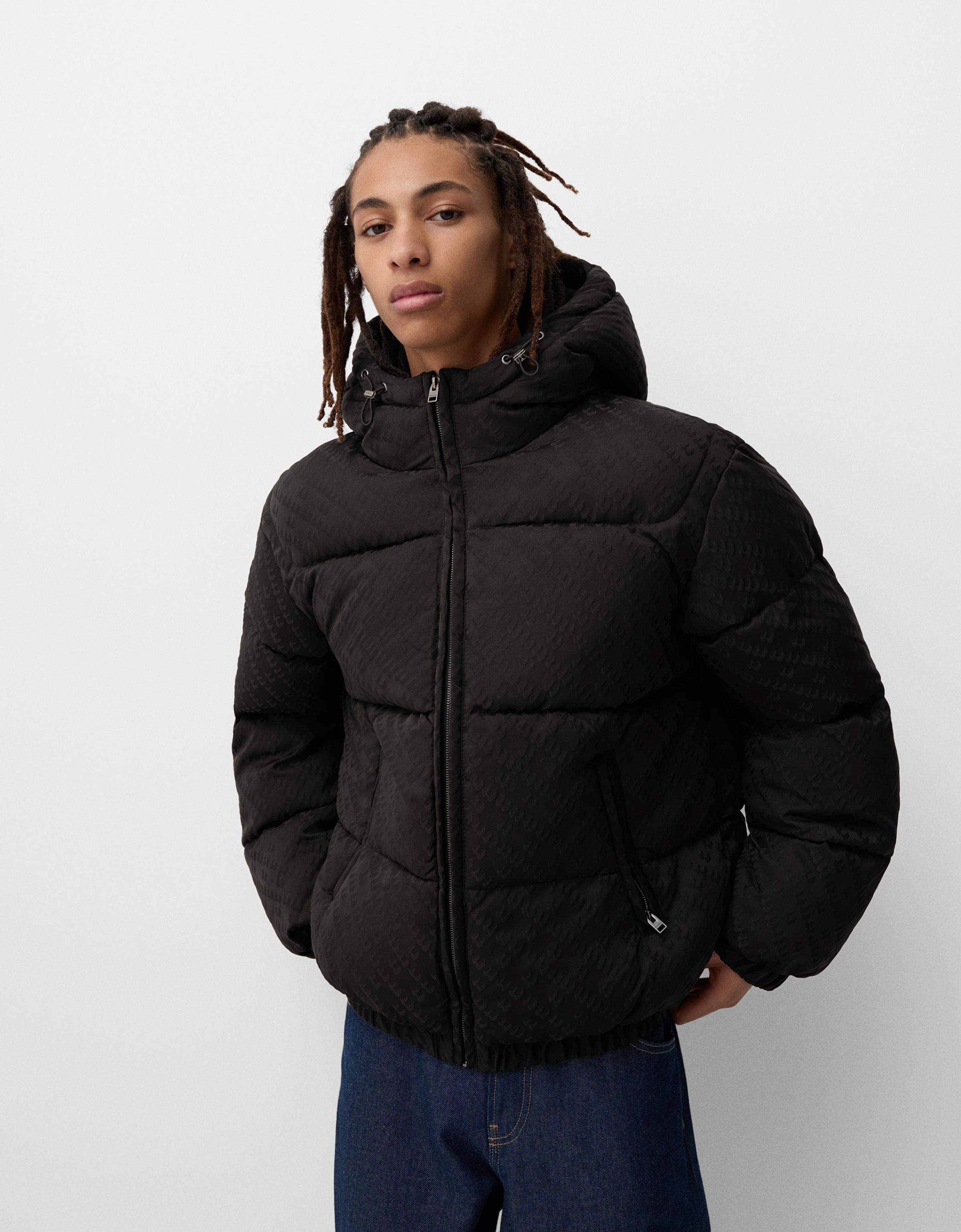 Bershka Puffjacke Mit Kapuze Herren Xs Schwarz