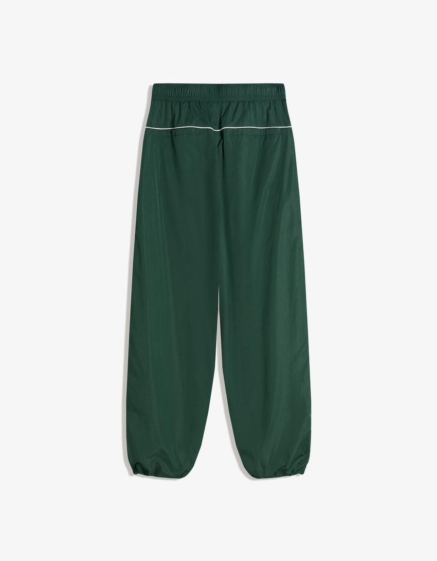 Pantalon super baggy fit technique sport-Vert