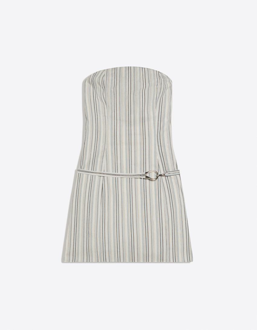 Mini-Bandeau-Kleid-Hellblau