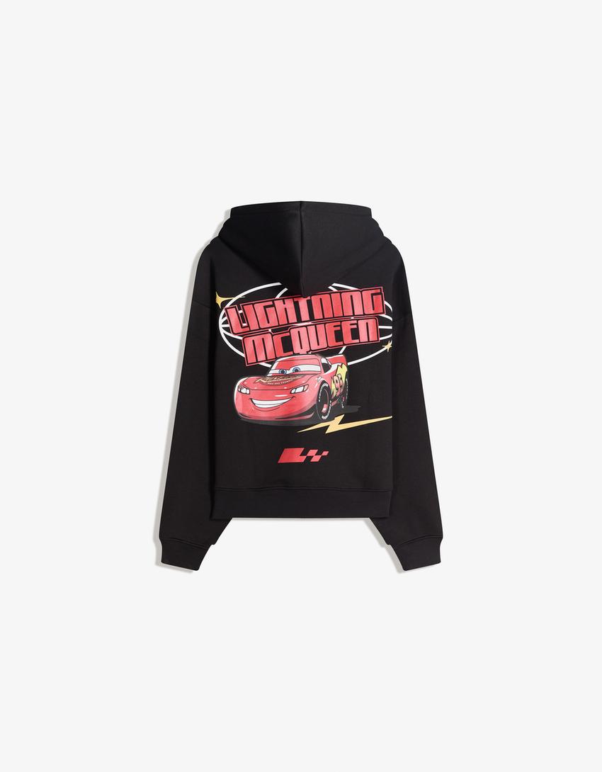 Sweatshirt Cars capuz estampado-Preto