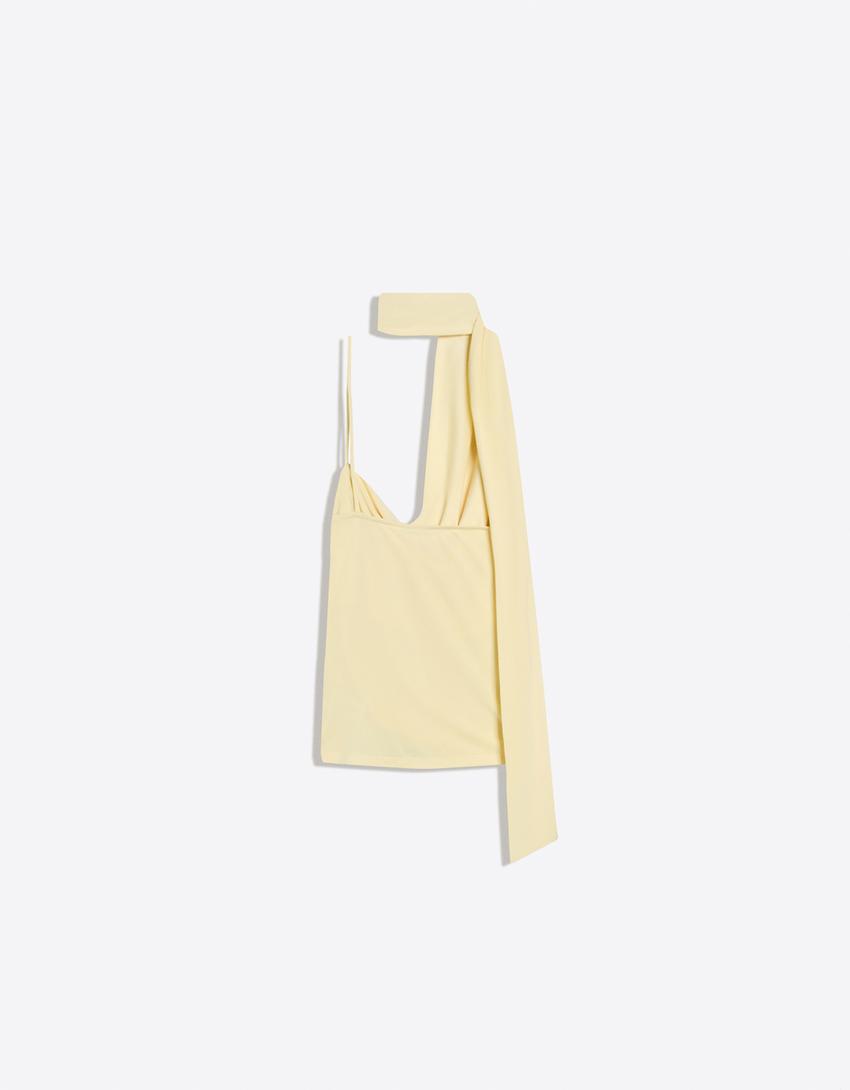Asymmetric scarf top-Yellow