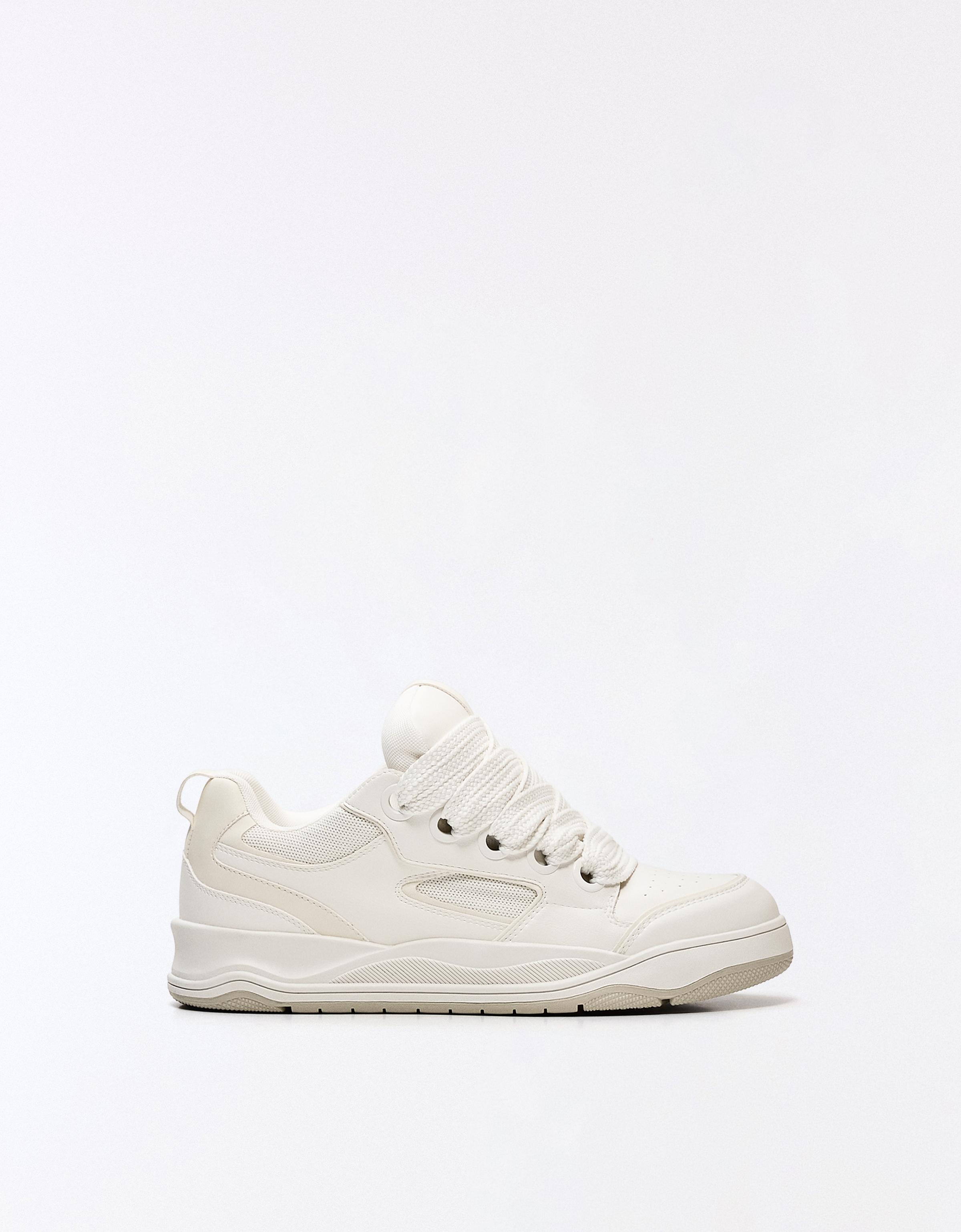 Bershka Zapatillas Skate Volumen Hombre Blanco
