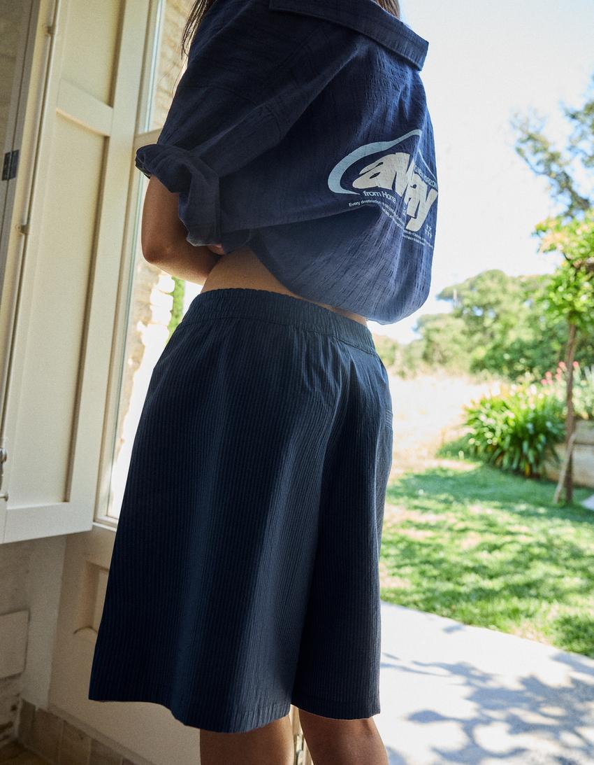 Bermudes boxy-Blau Marí