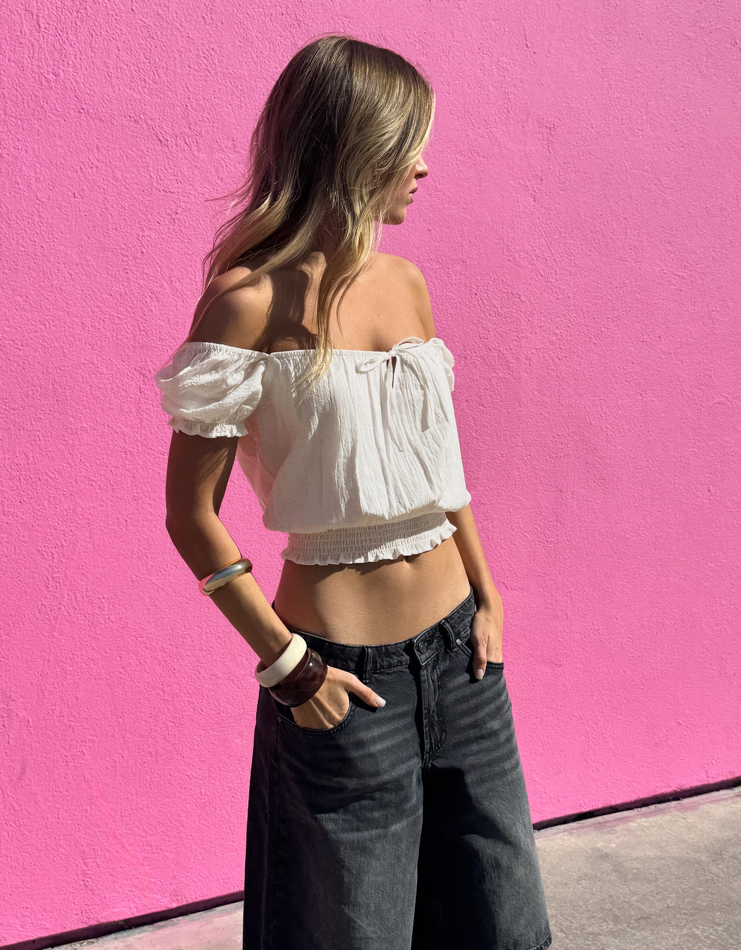 Rustic puff sleeve blouse