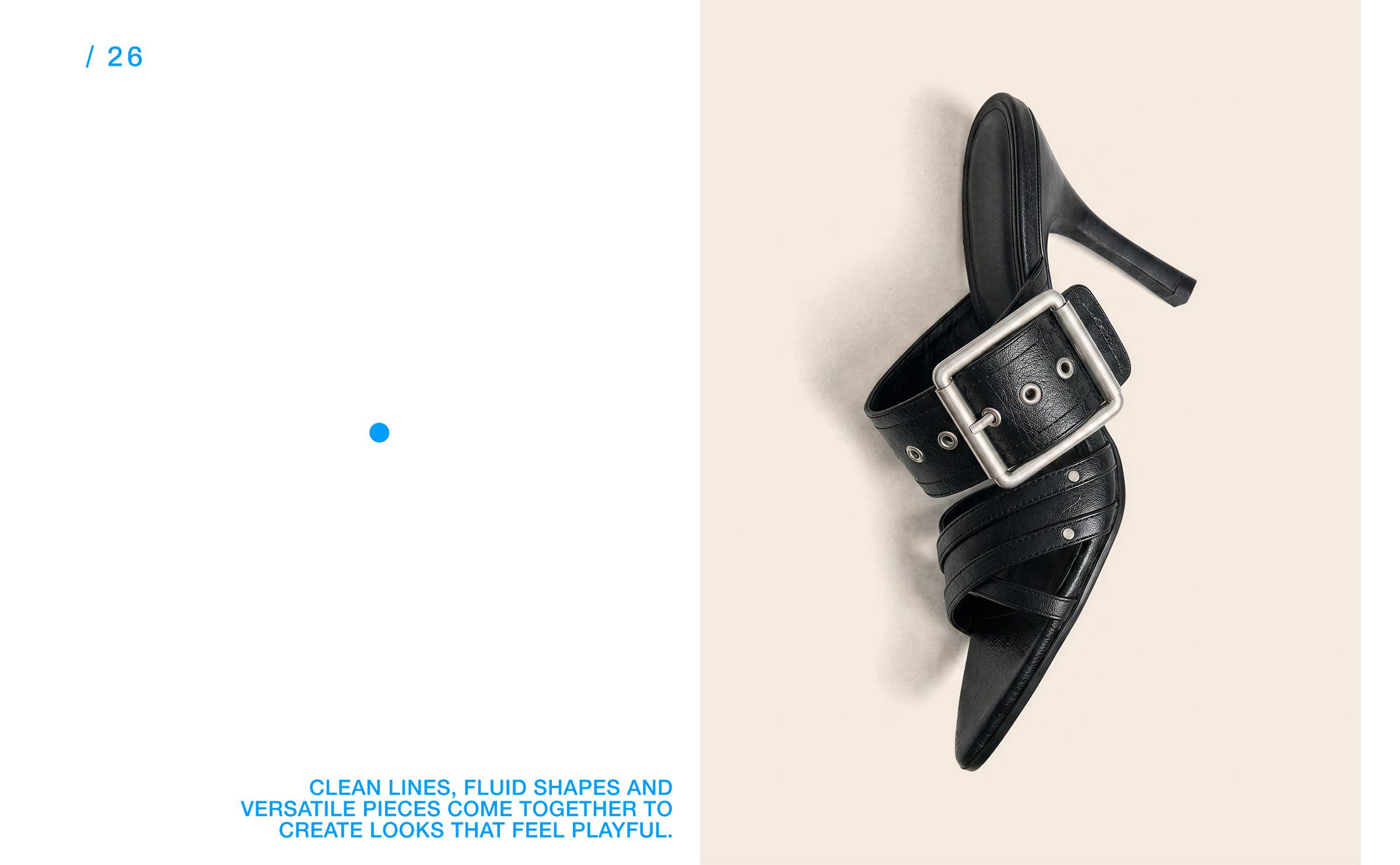 Buckled mule sandals — BLACK