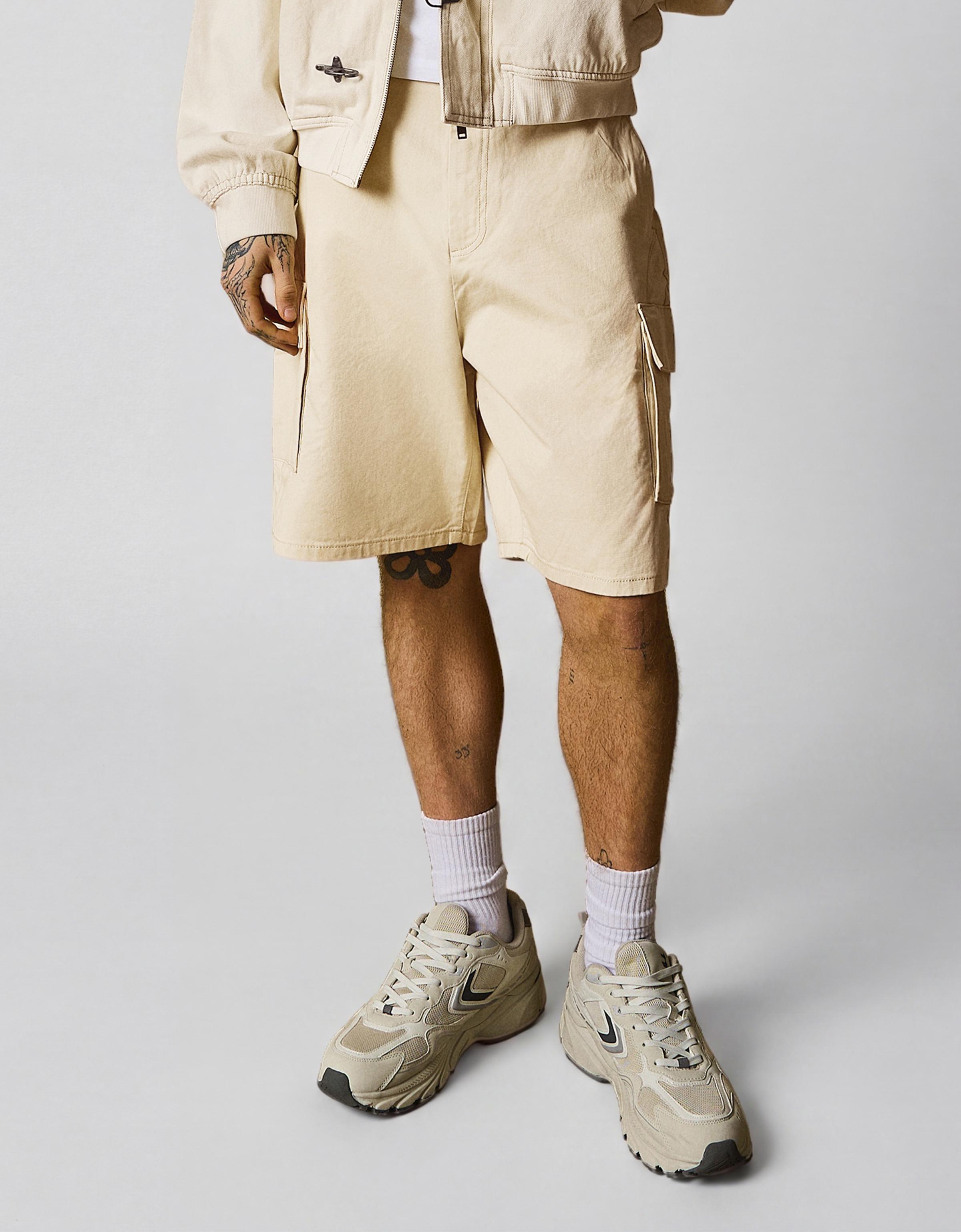 Wide cargo Bermuda shorts — Sand