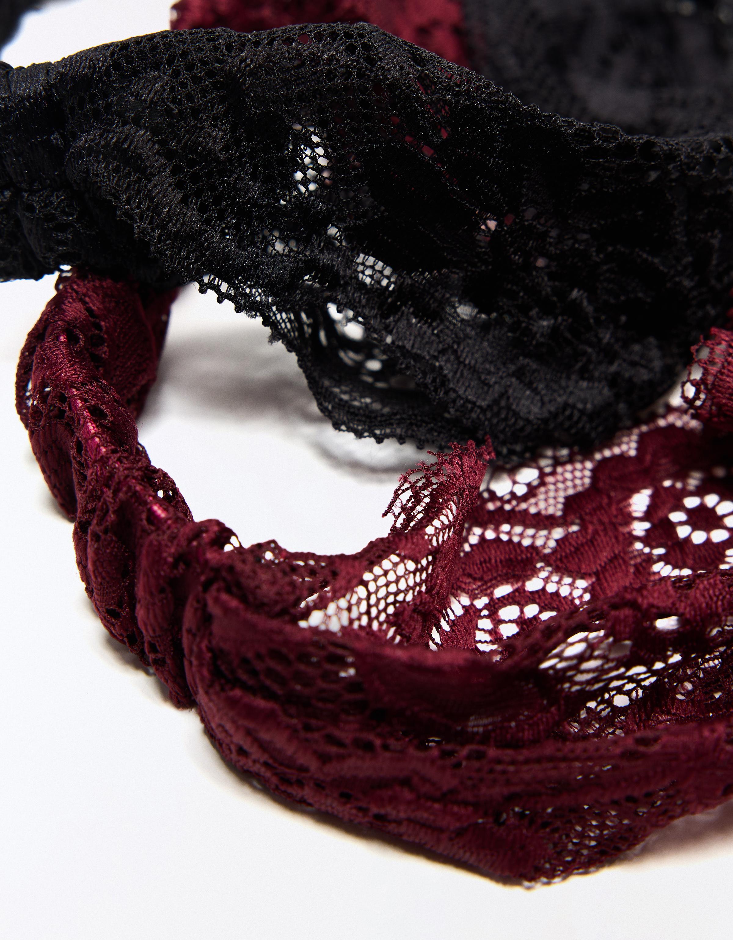 2-pack of lace headbands — Black (alternate view)