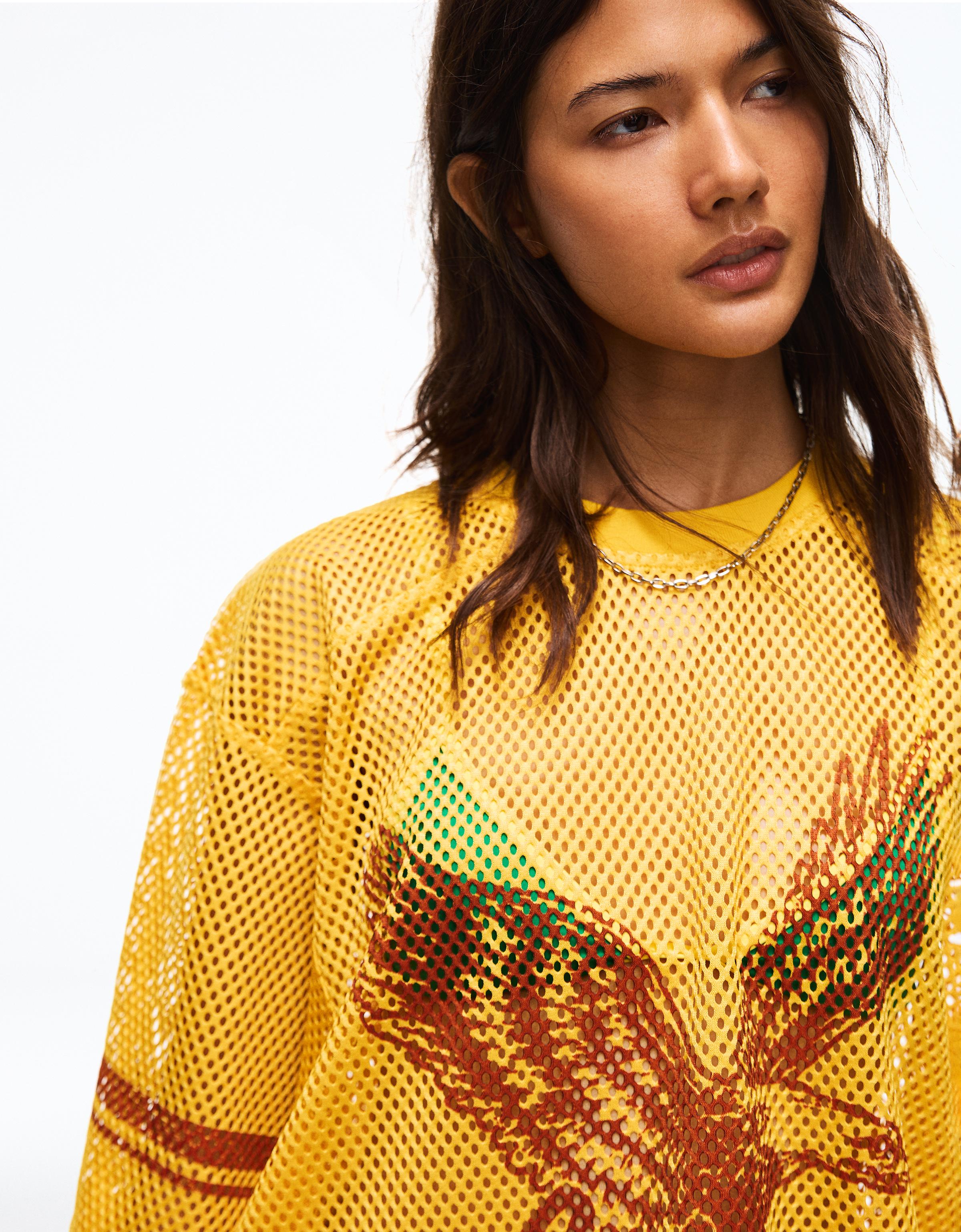 Bershka Boxy fit file baskılı tişört görsel 5