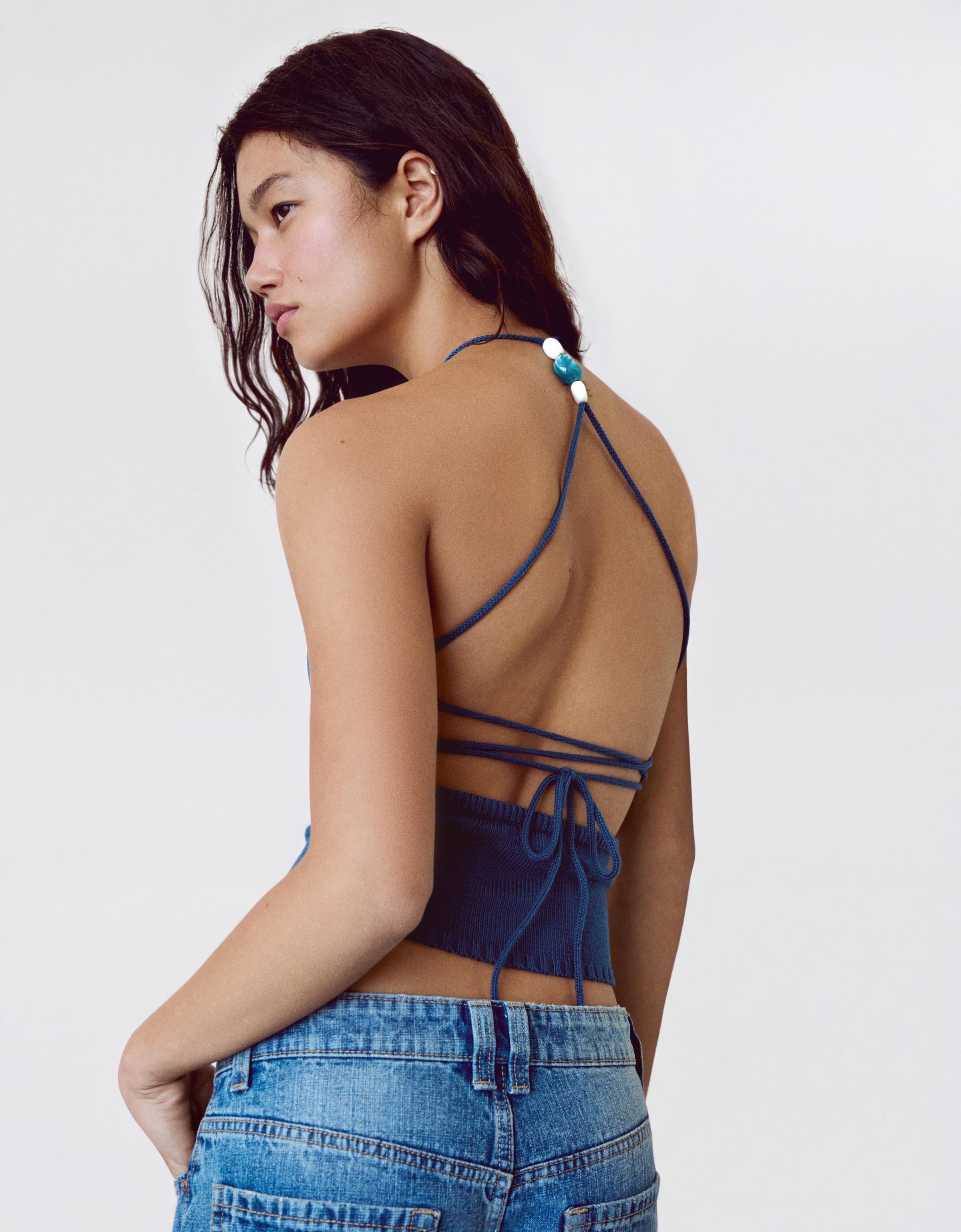 Rustic halter top — Blue