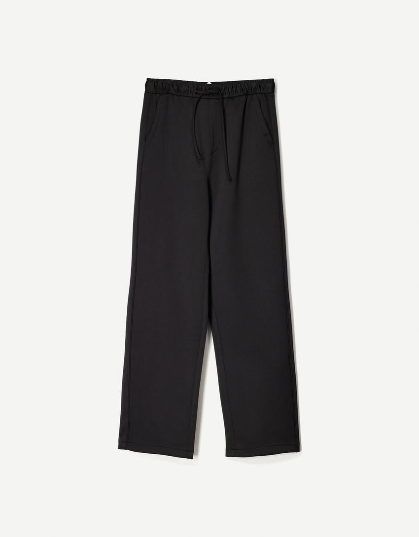 Jogger baggy trousers-Black-3