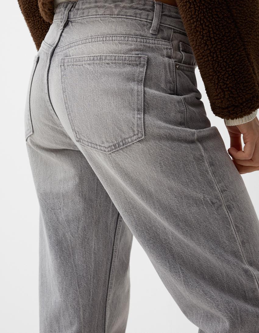 Jeans straight-Gris
