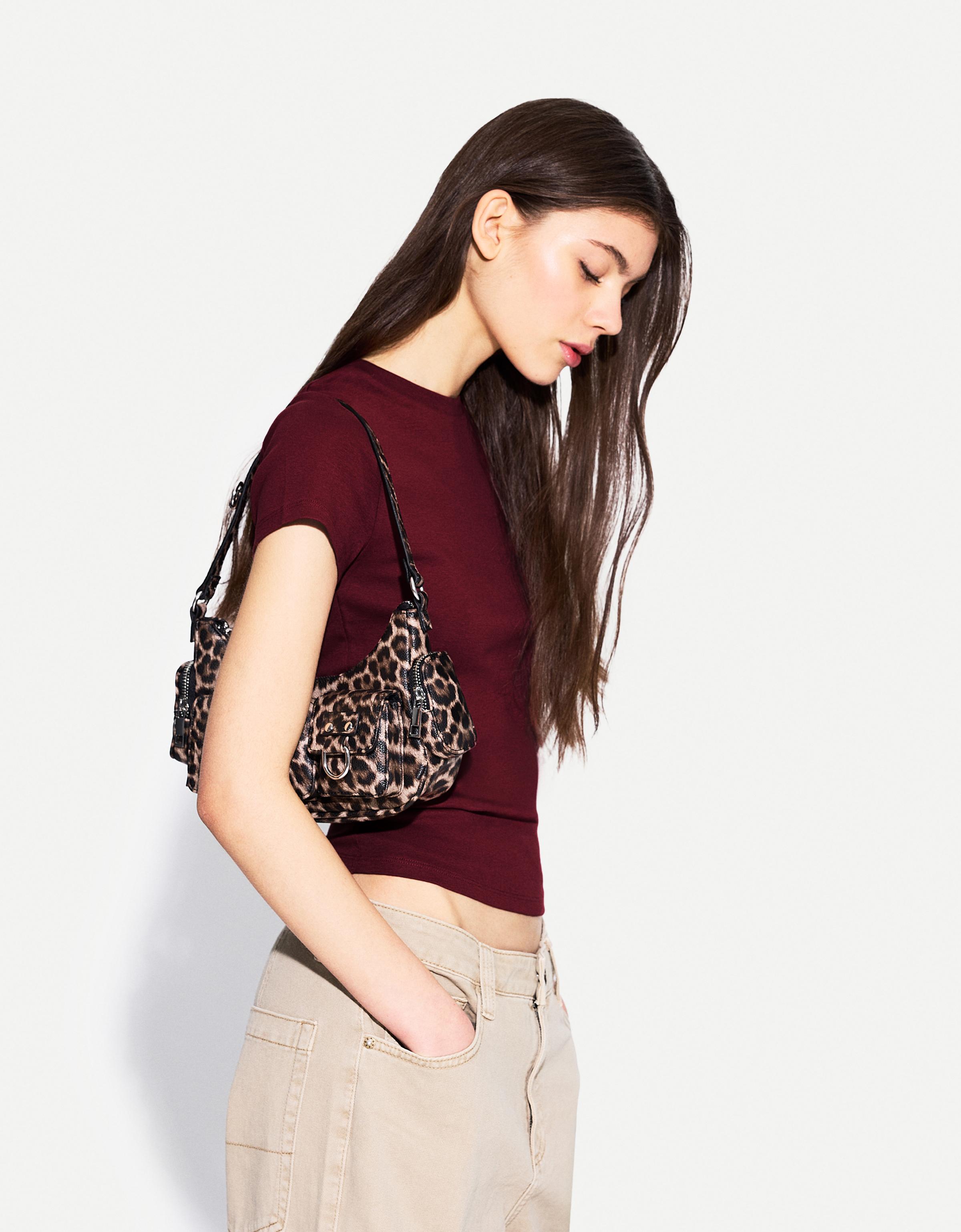 Bershka T-Shirt Rundausschnitt Damen Xl Fuchsia