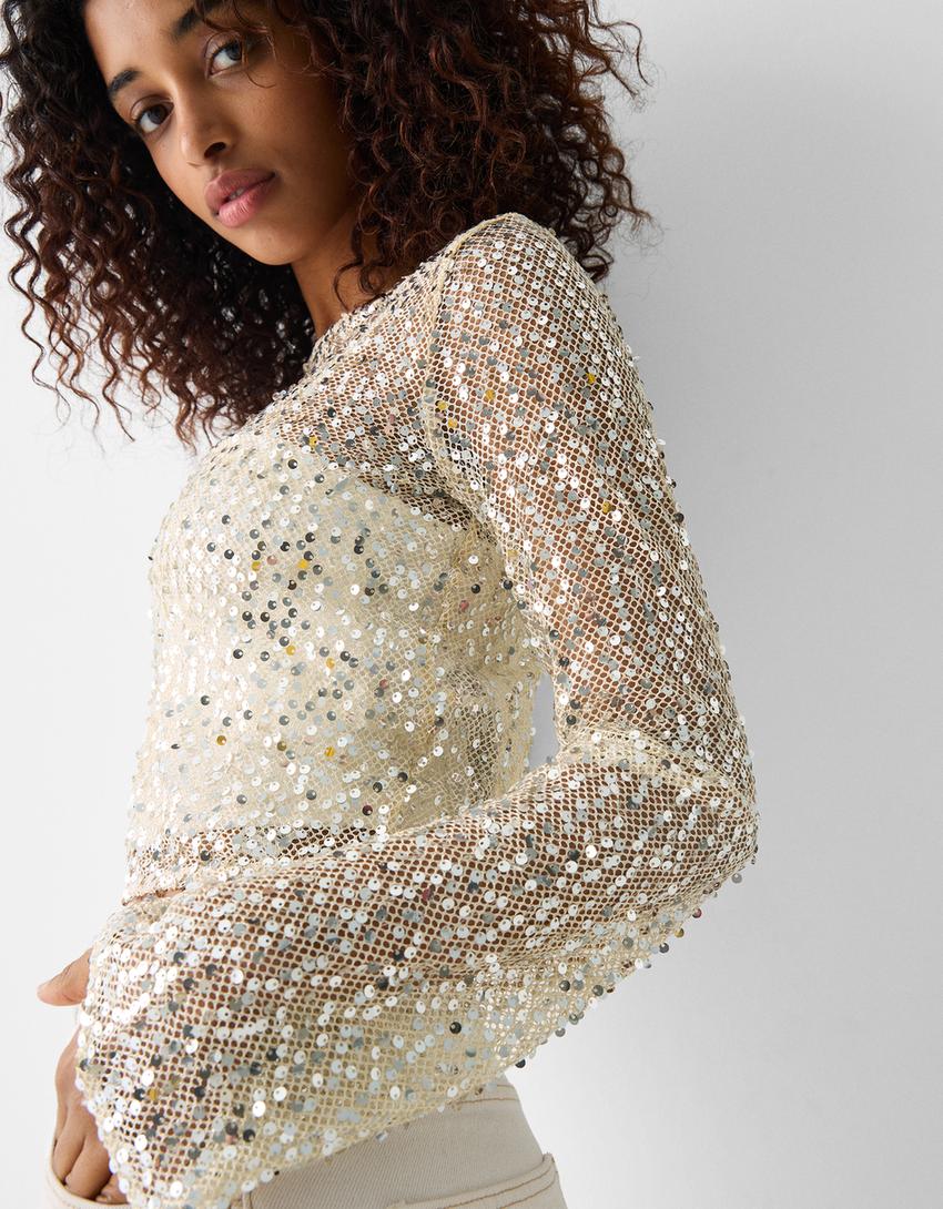 سويتر شبكي بأكمام طويلة وأحجار الراين-بيج-3