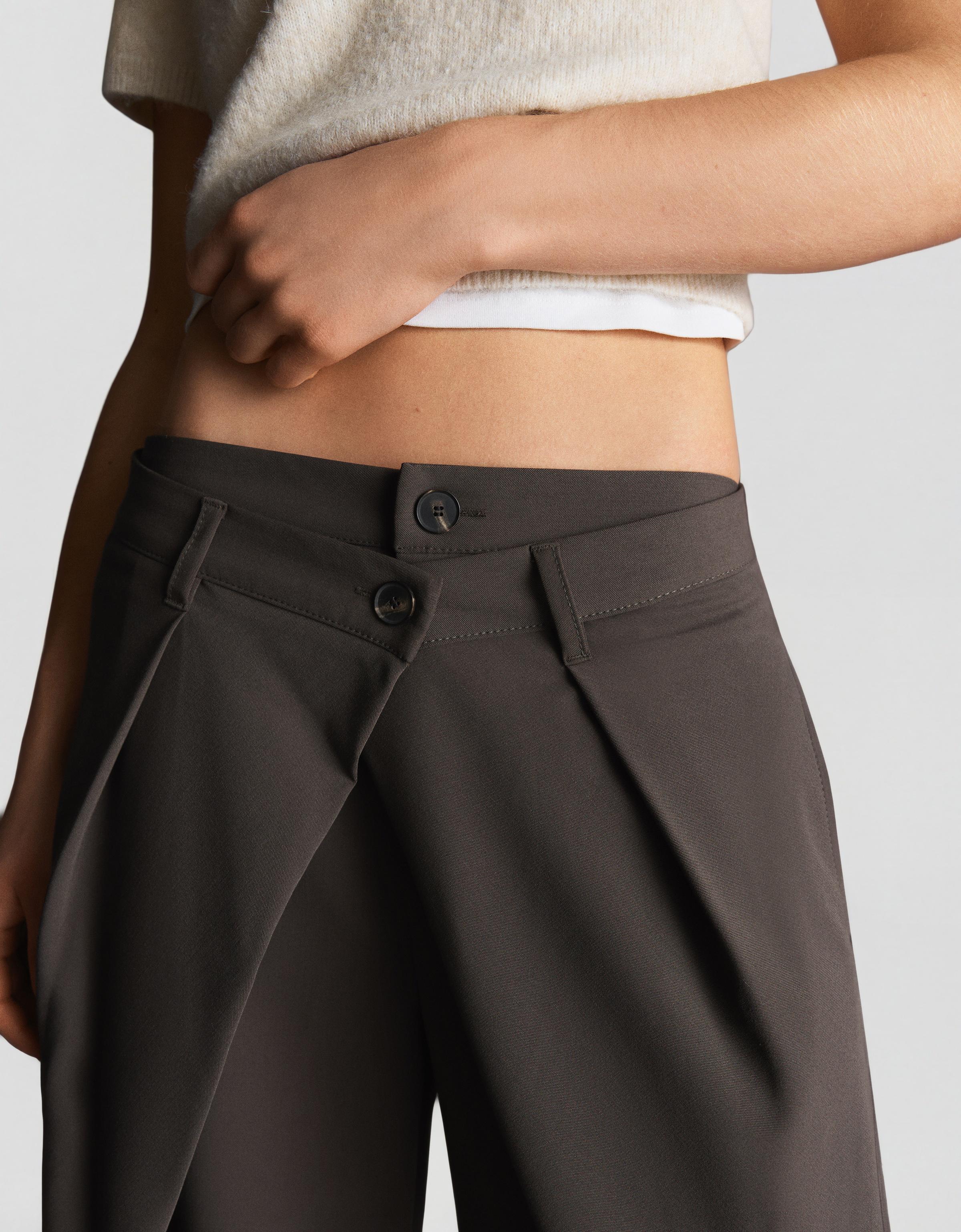 Pleated double-button trousers — Sand