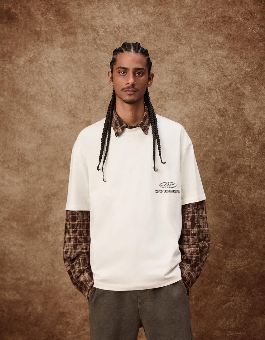 Printed short sleeve T-shirt-Off white