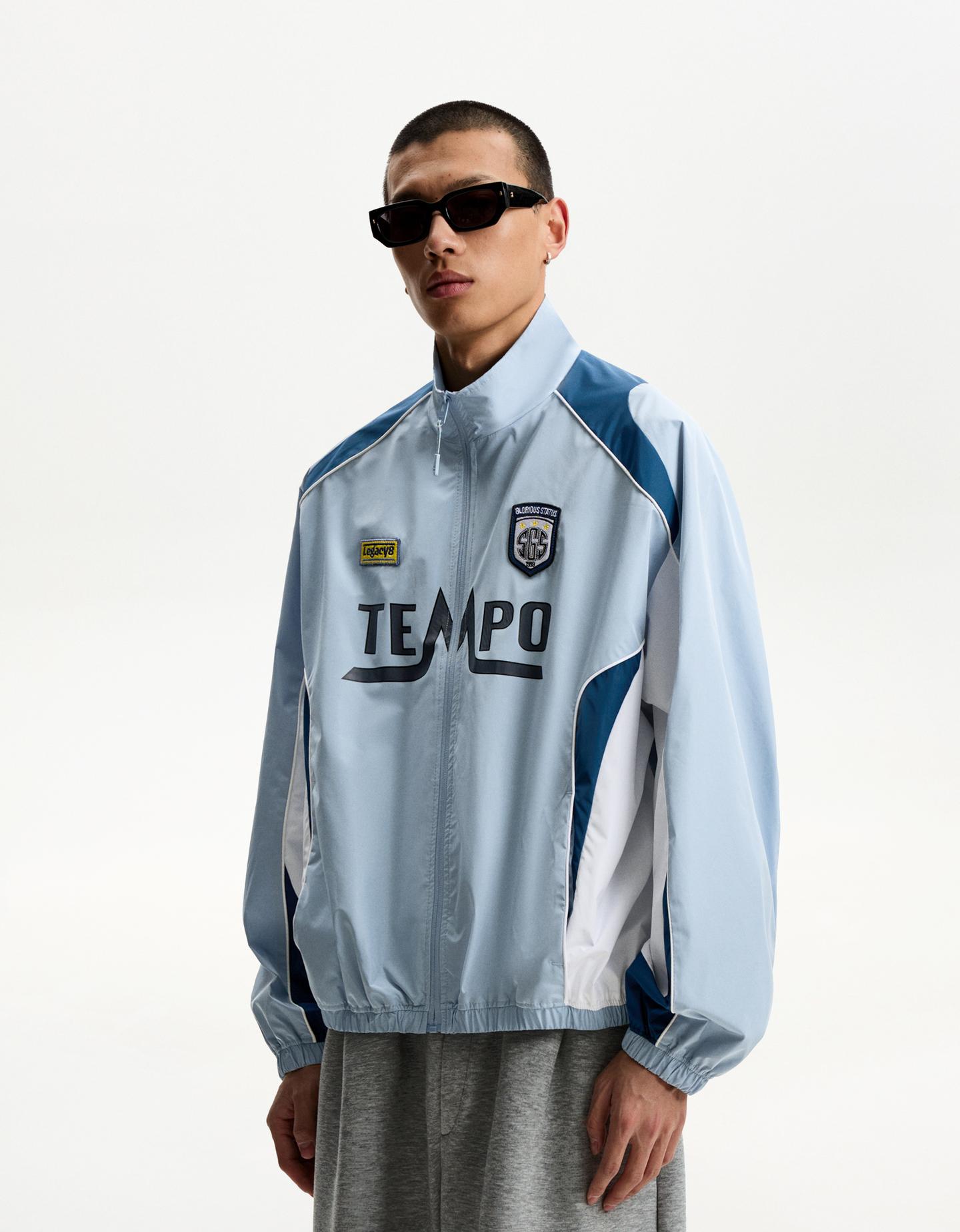 Bershka Cazadora Técnica Sport Hombre M Azul Claro