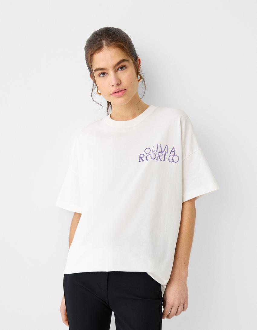 Olivia Rodrigo print short sleeve T-shirt-Off white