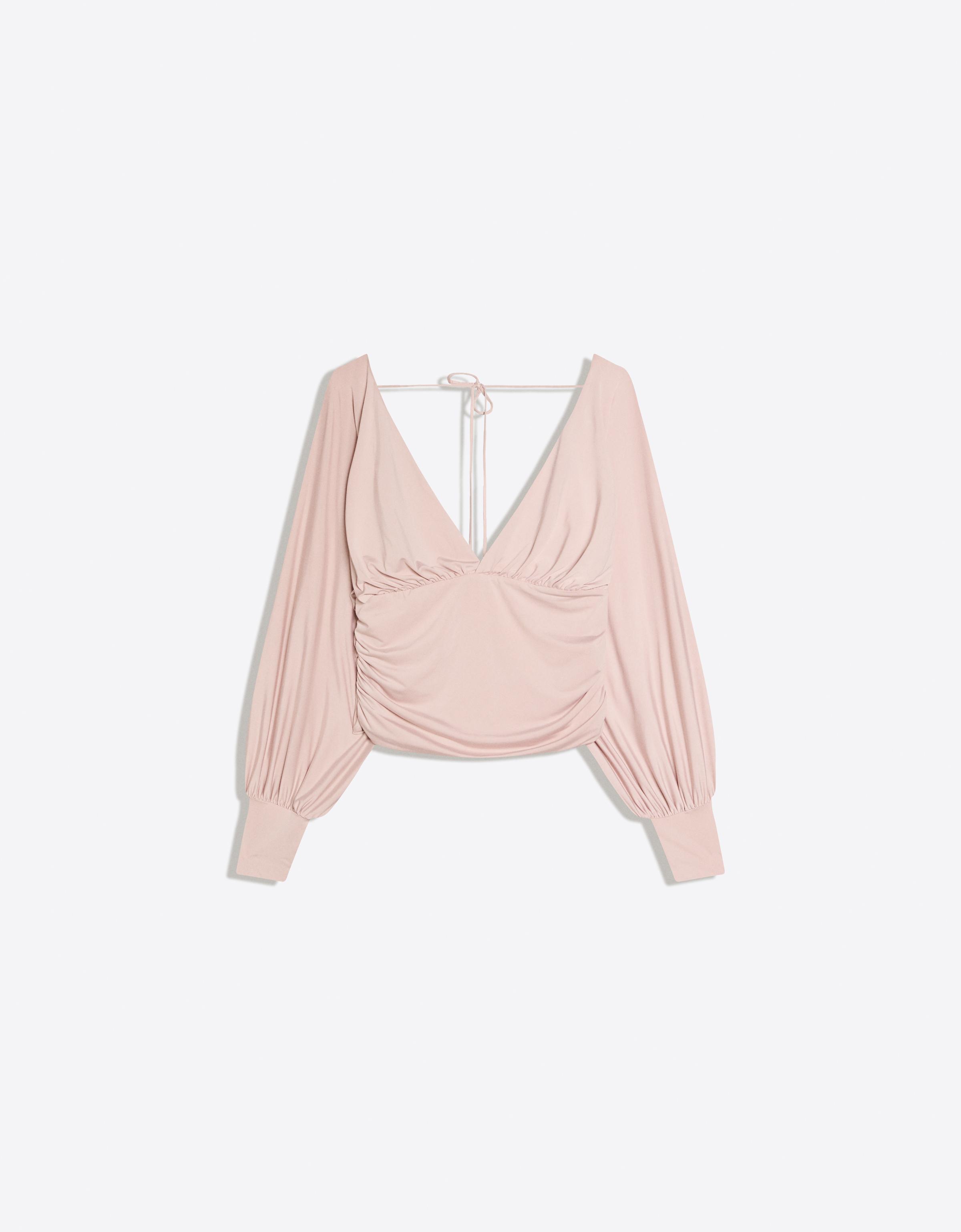 Uzun kollu büzgülü top - Görsel 2