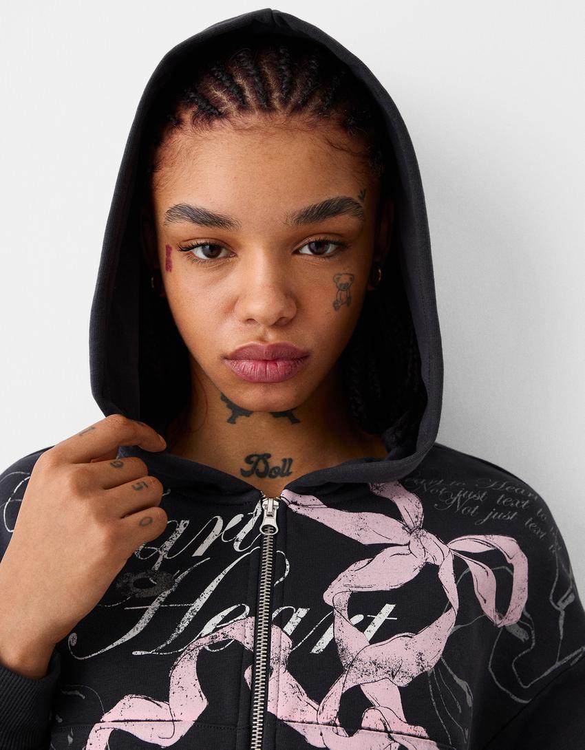 Suadoiro capucha estampado-Negro-5