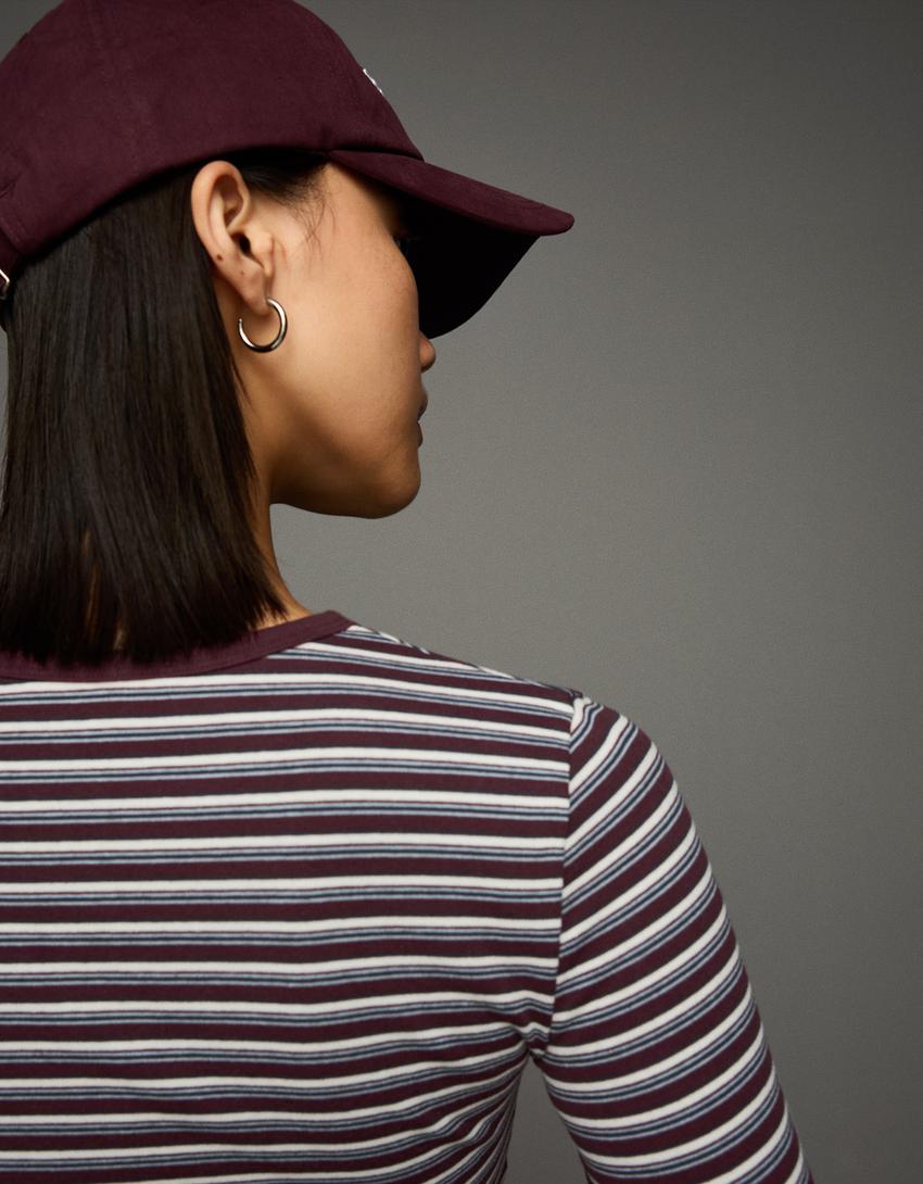 Long sleeve top-Burgundy