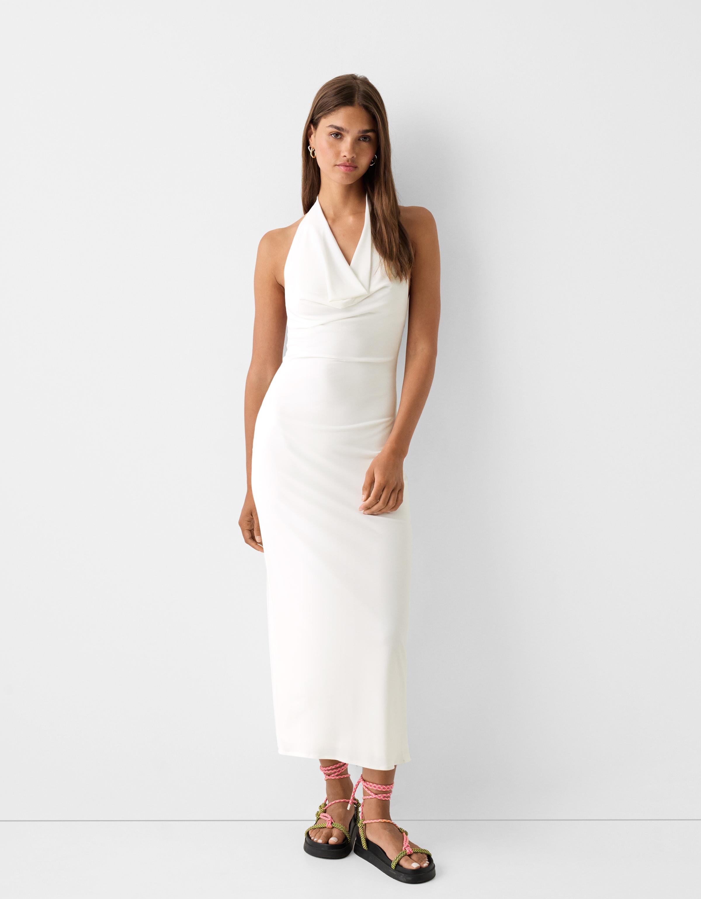 Vestido midi escote halter