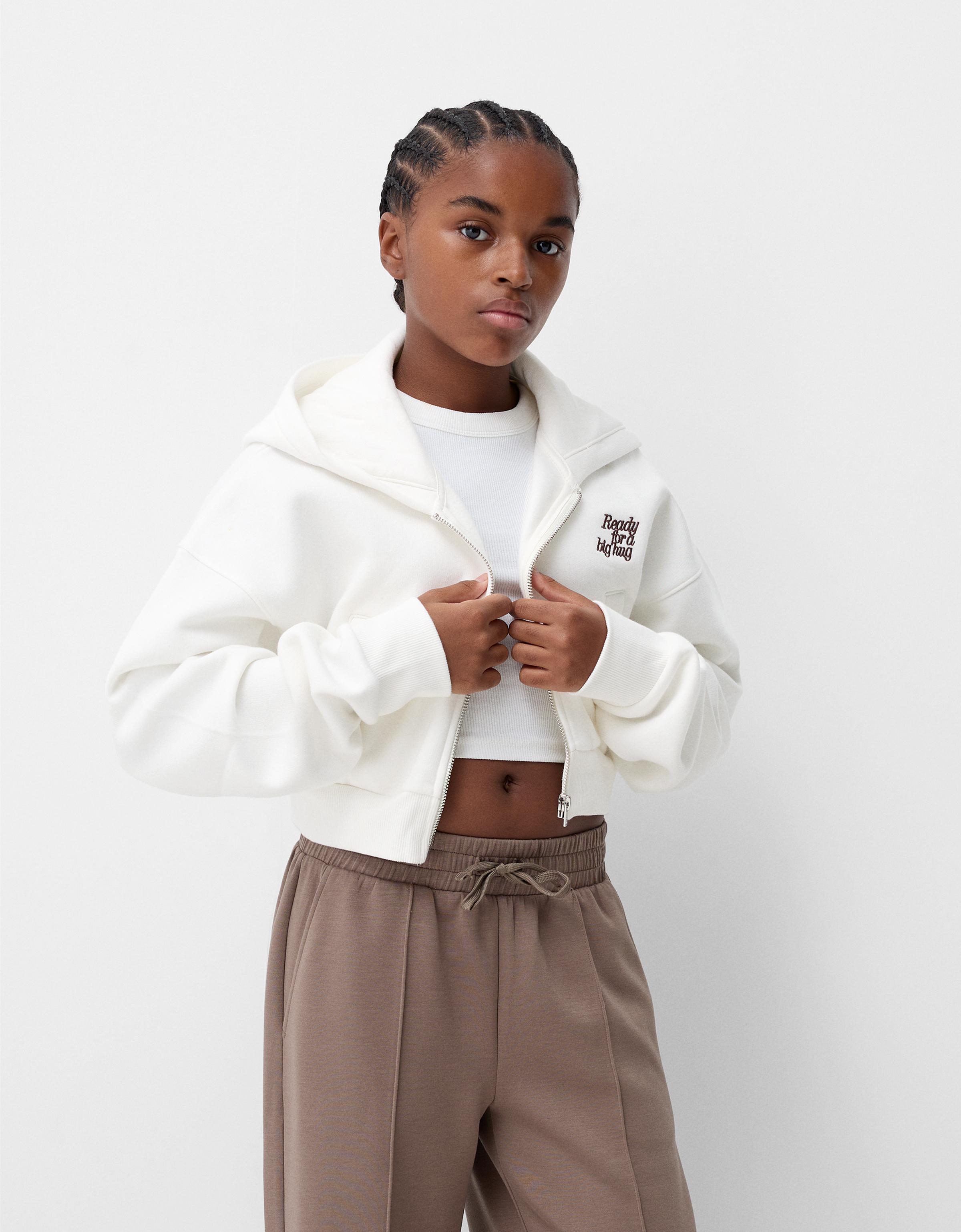 Bershka cropped hoodie best sale