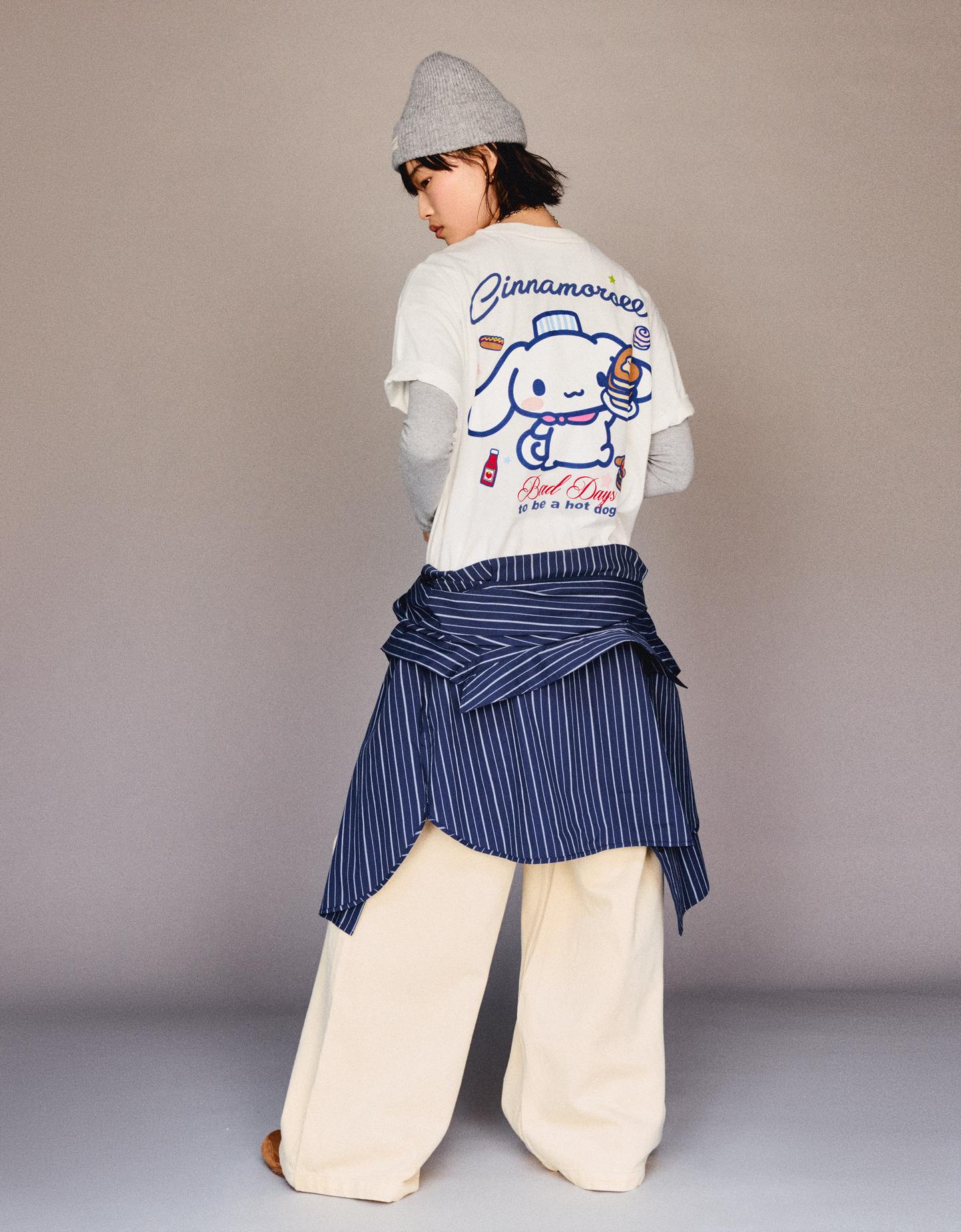 Bershka Camiseta Cinnamoroll Manga Corta Print Mujer 10-12 Blanco