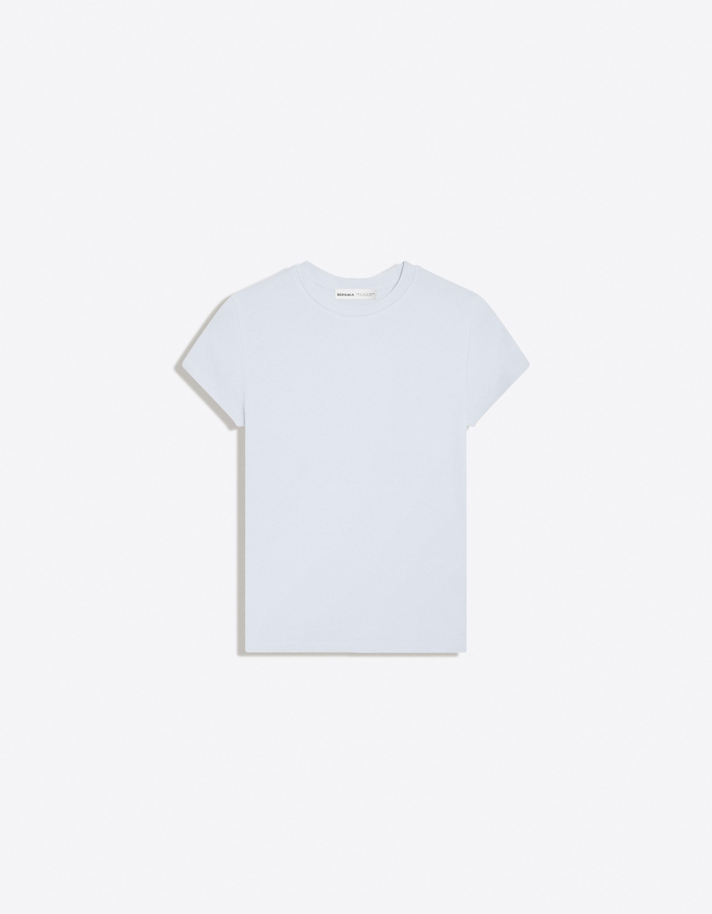 Short sleeve round neck T-shirt — Light blue