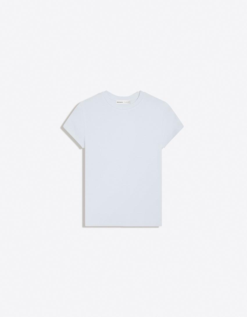 Short sleeve crew neck T-shirt-Light blue