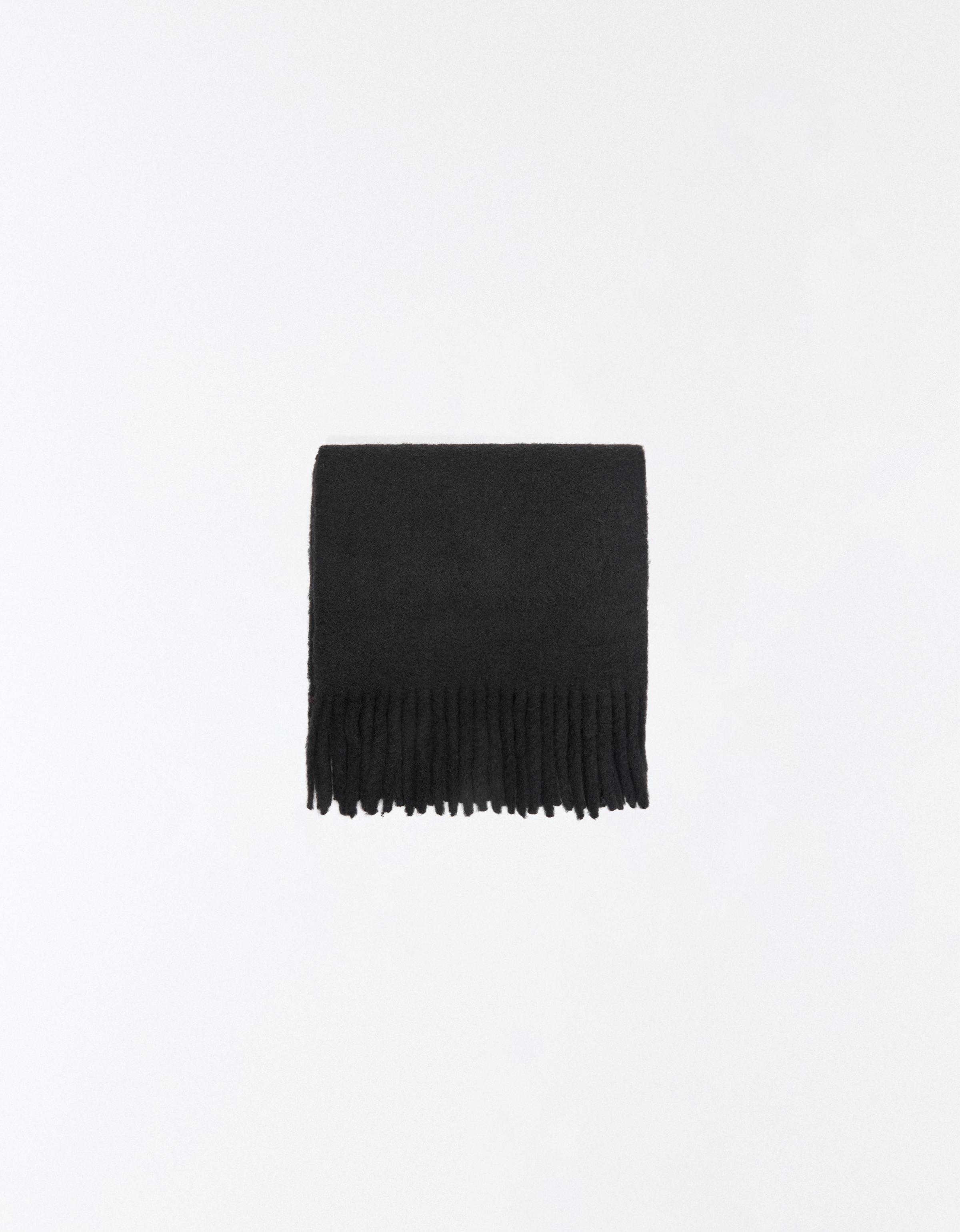 Chunky fringed scarf — Black