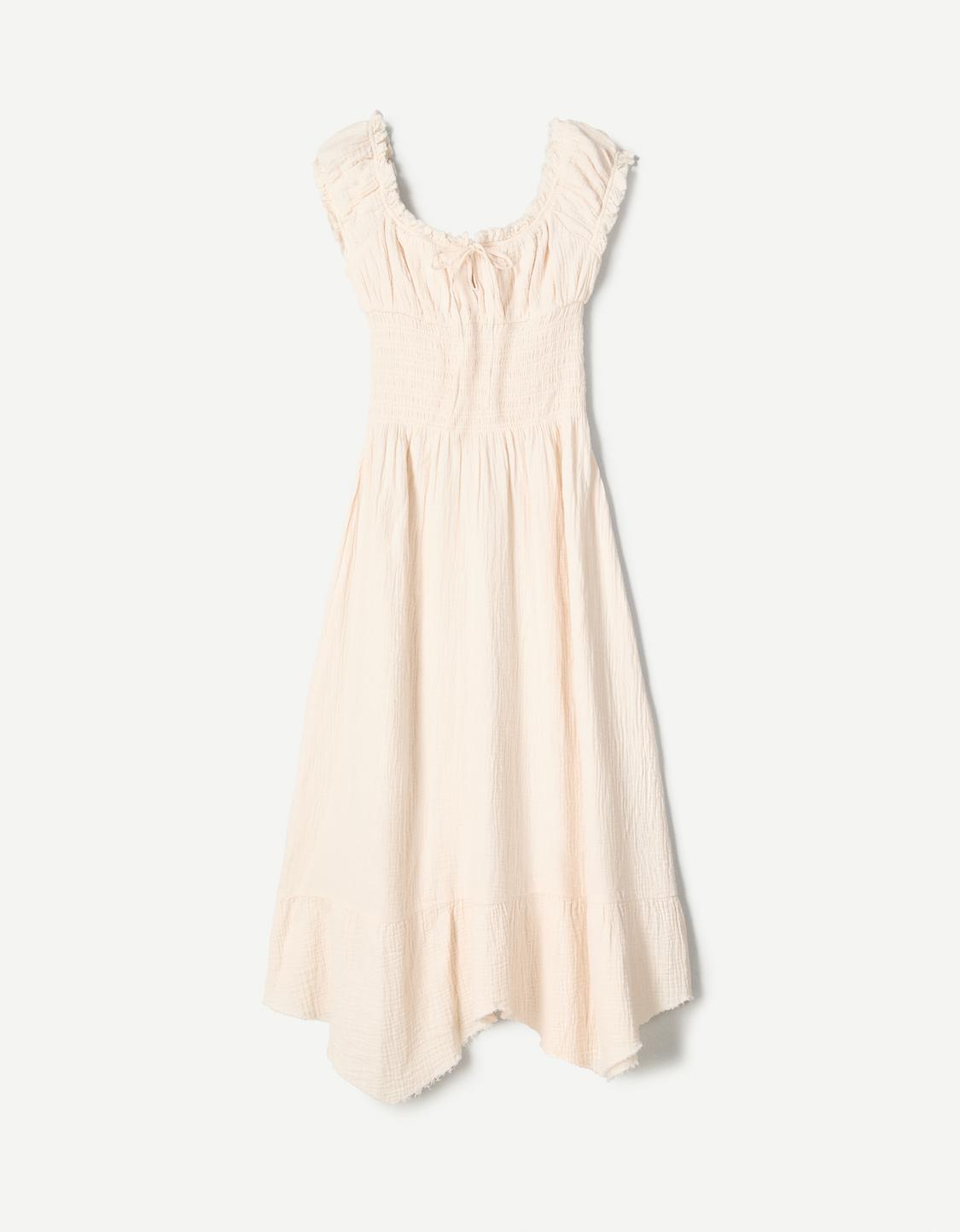 Rustic textured midi dress