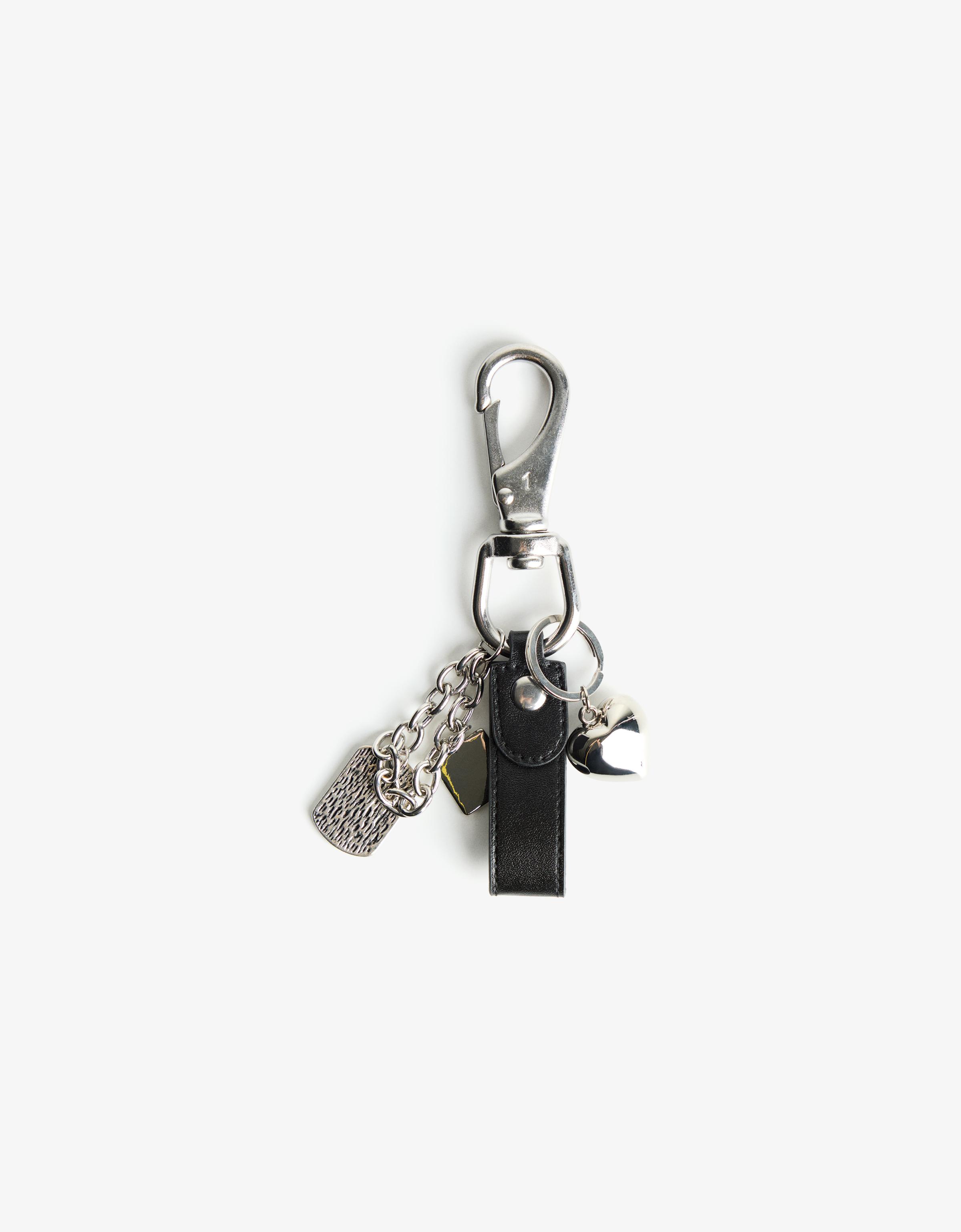 Bershka Karabiner-Schlüsselanhänger Herren Silber