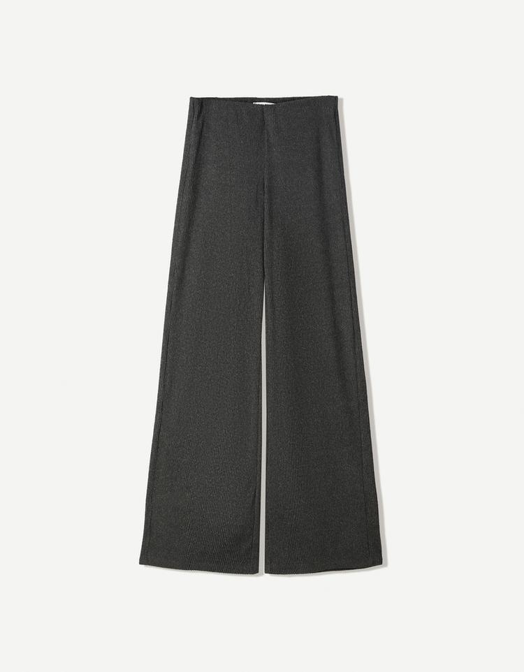 Fitilli yumuşak dokulu wide leg pantolon