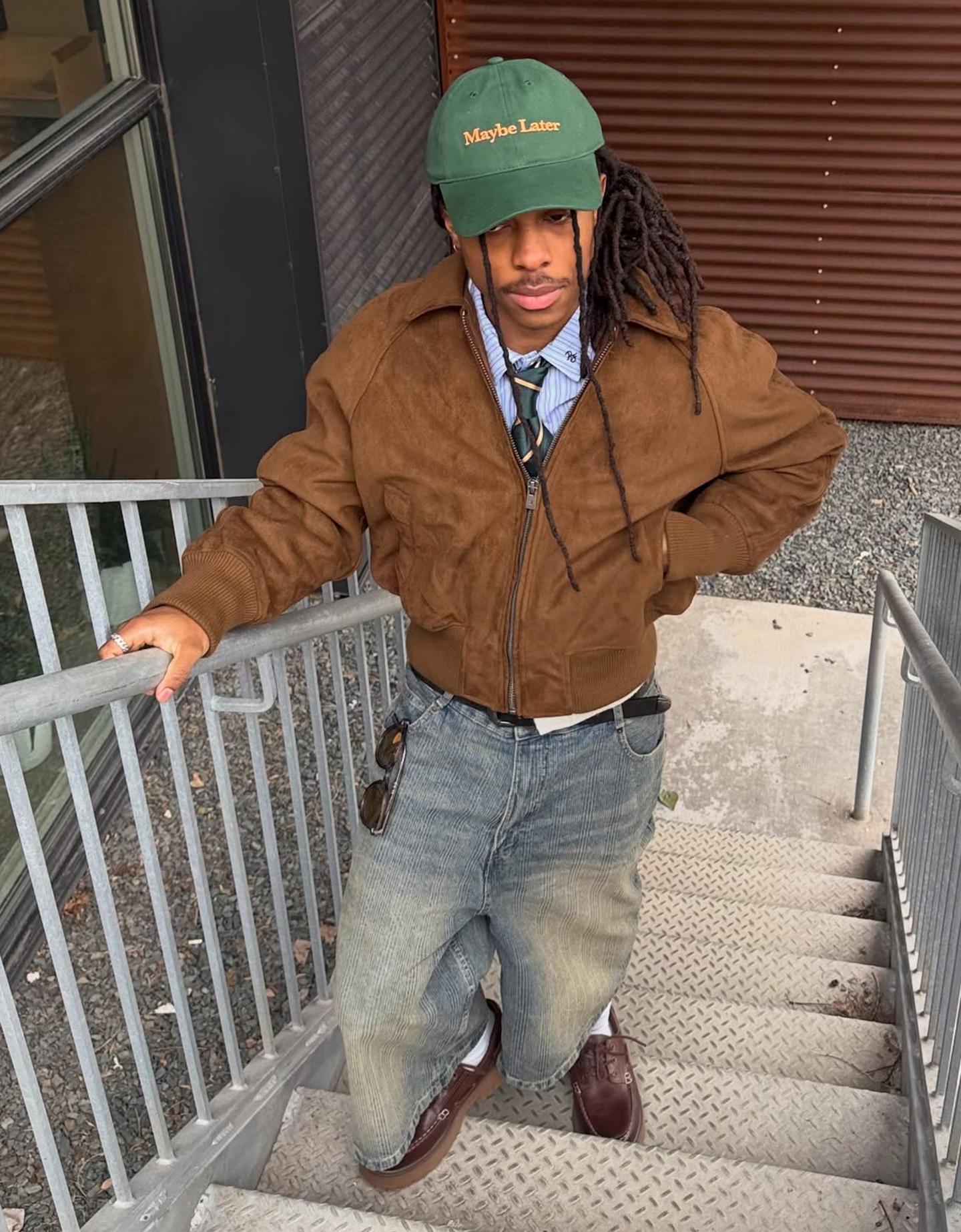 Bershka Giubbotto Effetto Camoscio Uomo M Marrone