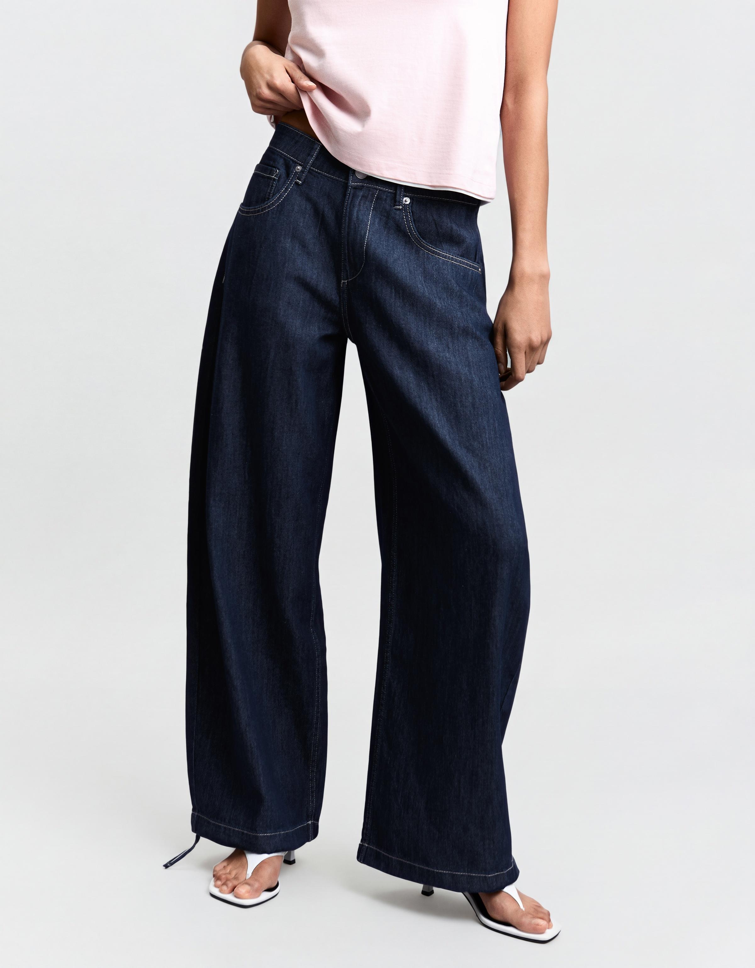 Düşük bel geniş paça balloon fit jean - Görsel 82