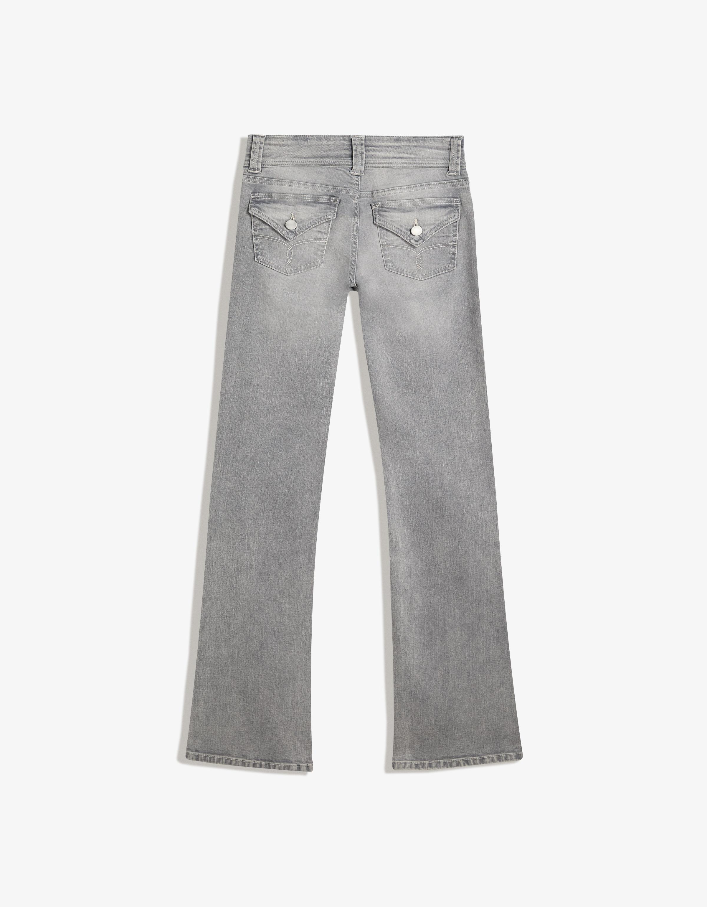 Düşük bel kapaklı bootcut jean - Görsel 4