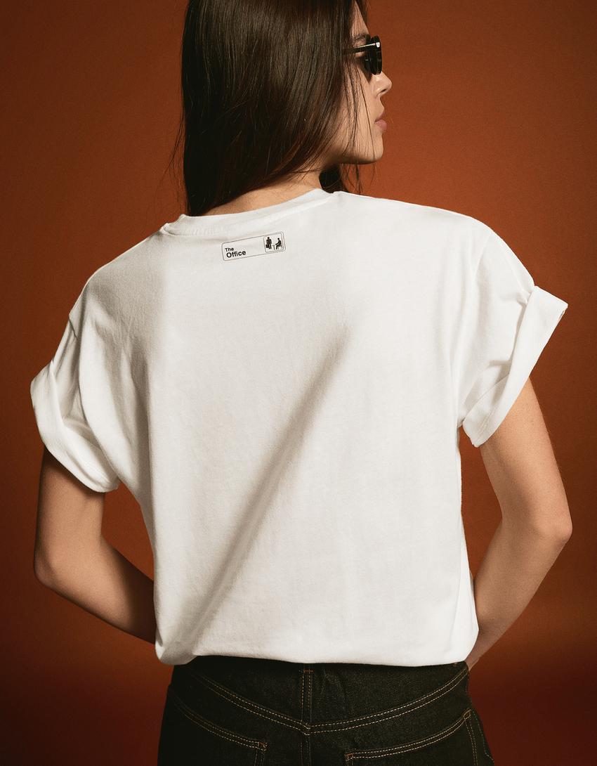 Michael Scott The Office short sleeve print T-shirt-Off white